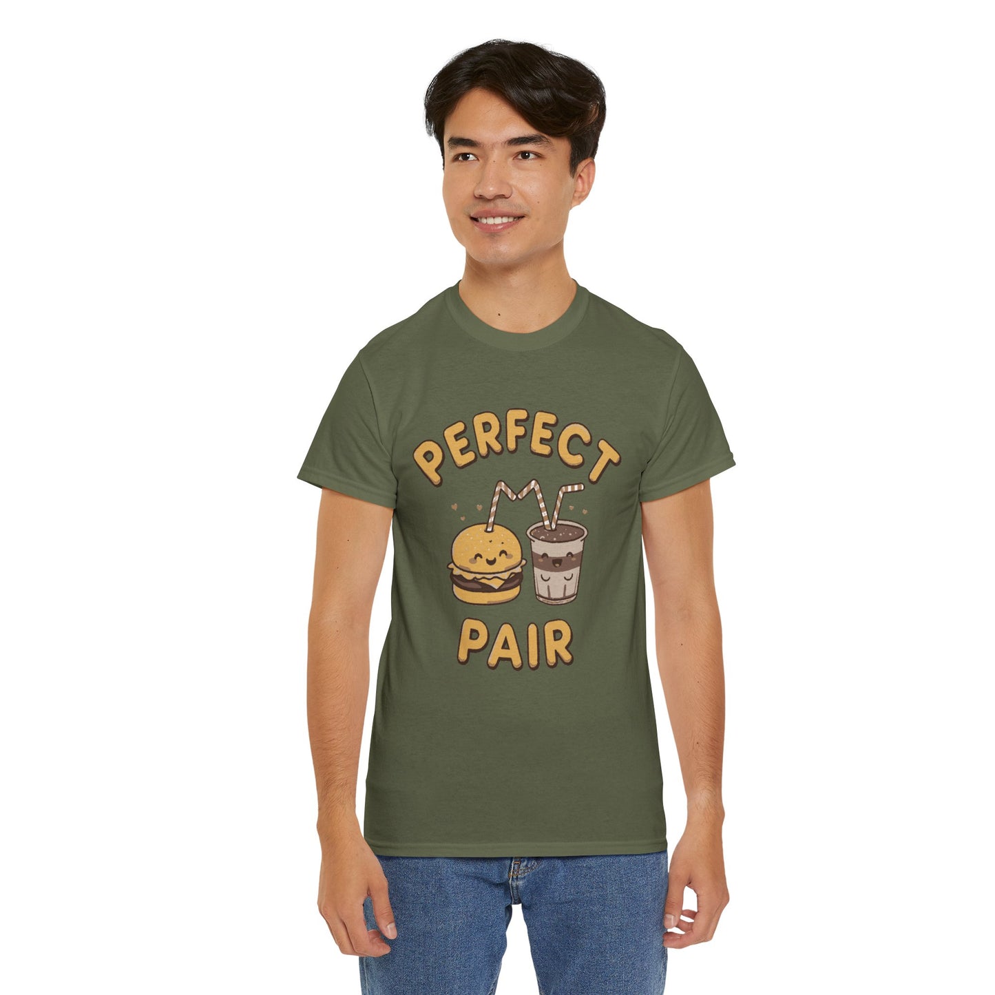 Perfect Pair Cheeseburger & Soda T-Shirt — Cute Matching Food Tee