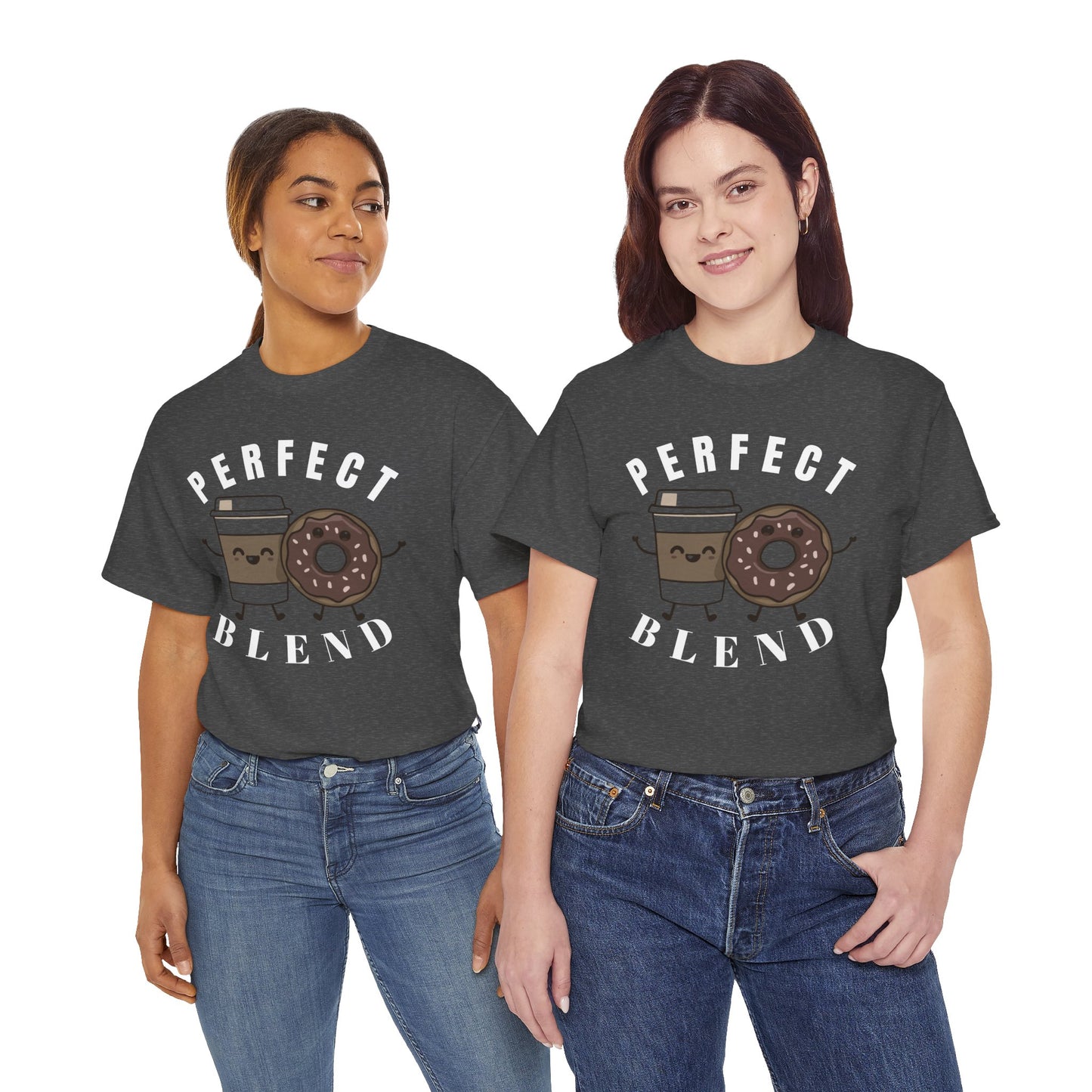 Perfect Blend Coffee & Donut Tee — Cute Matching Breakfast Graphic Shirt