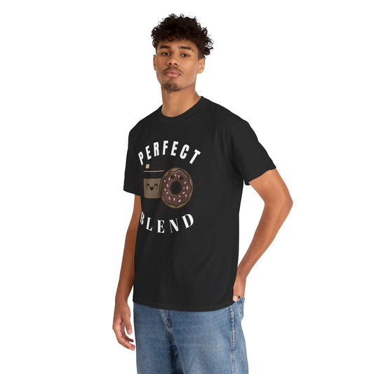 Perfect Blend Coffee & Donut Tee — Cute Matching Breakfast Graphic Shirt