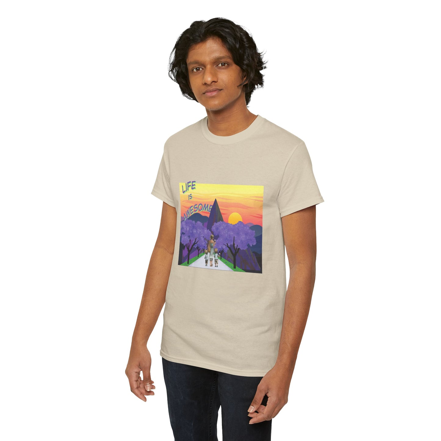 Vibrant Inspirational Tee - Life is Awesome, Unisex Cotton Shirt, Motivational Apparel, Gift for Friends, Summer Wardrobe Essential