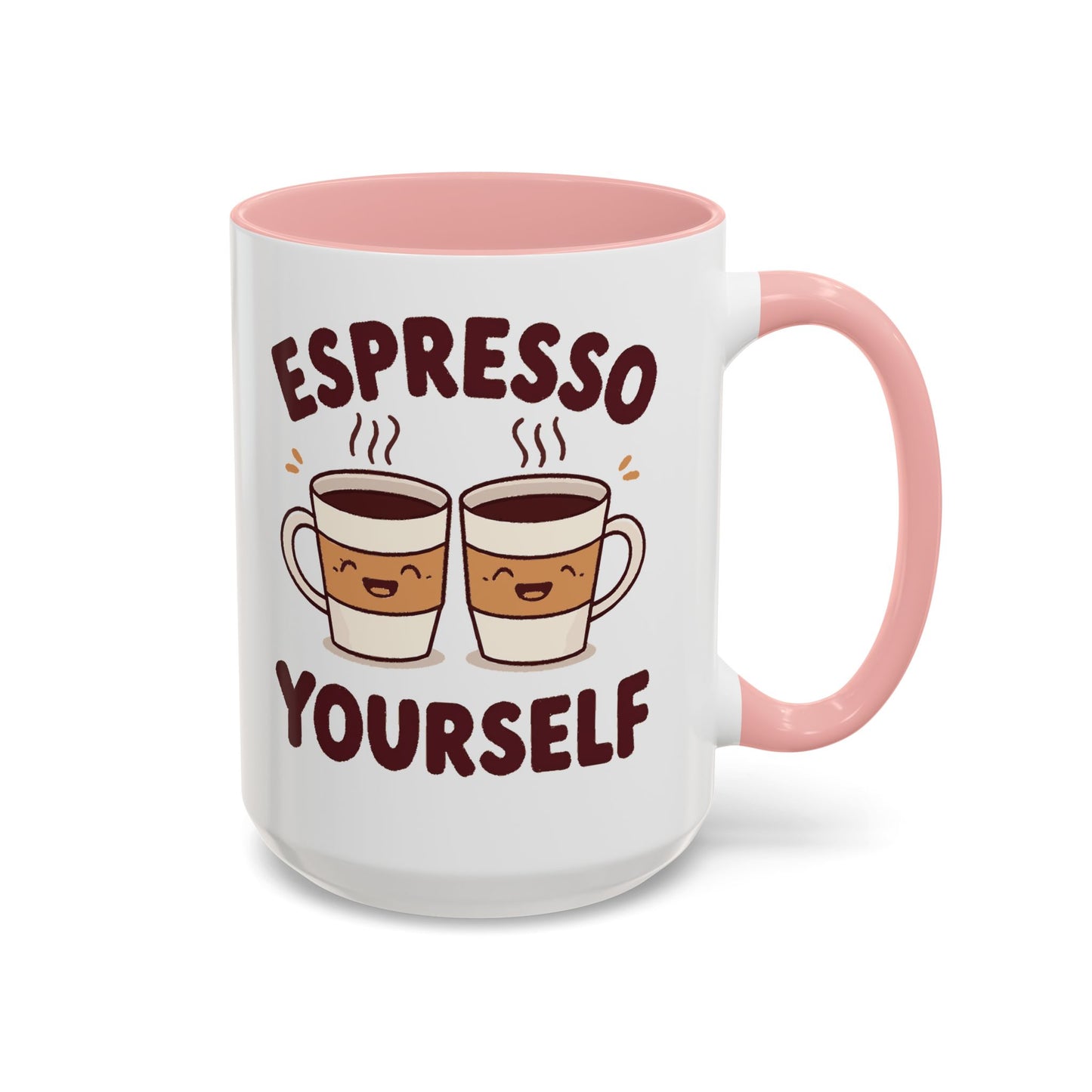Espresso Yourself Accent Coffee Mug — Cute Coffee Pun Ceramic Mug (11/15 oz)