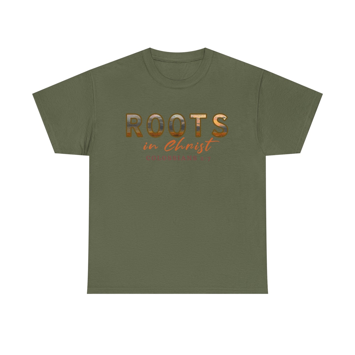 Christian Faith Roots Tee, Inspirational Shirt, Spiritual Gift, Colossians 2:7 T-Shirt, Unisex Casual Wear, Religious Apparel