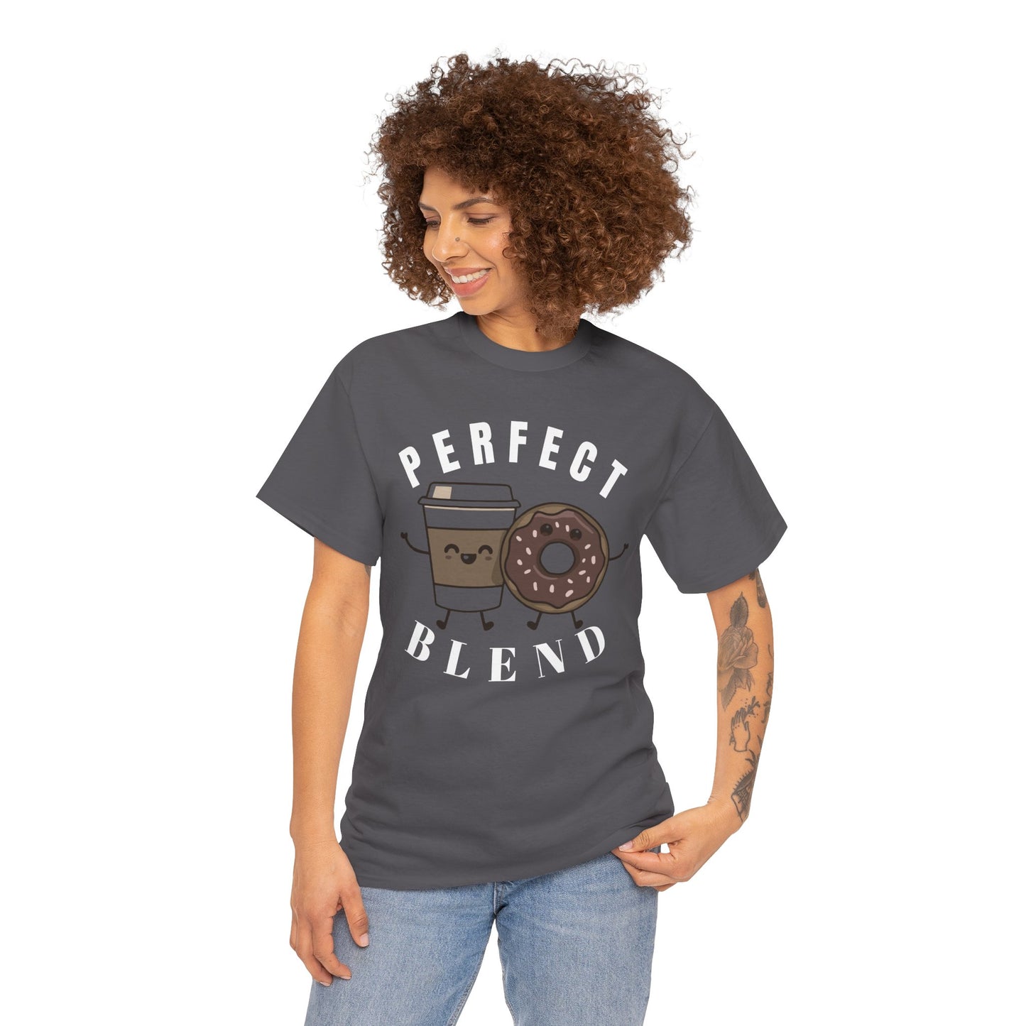 Perfect Blend Coffee & Donut Tee — Cute Matching Breakfast Graphic Shirt