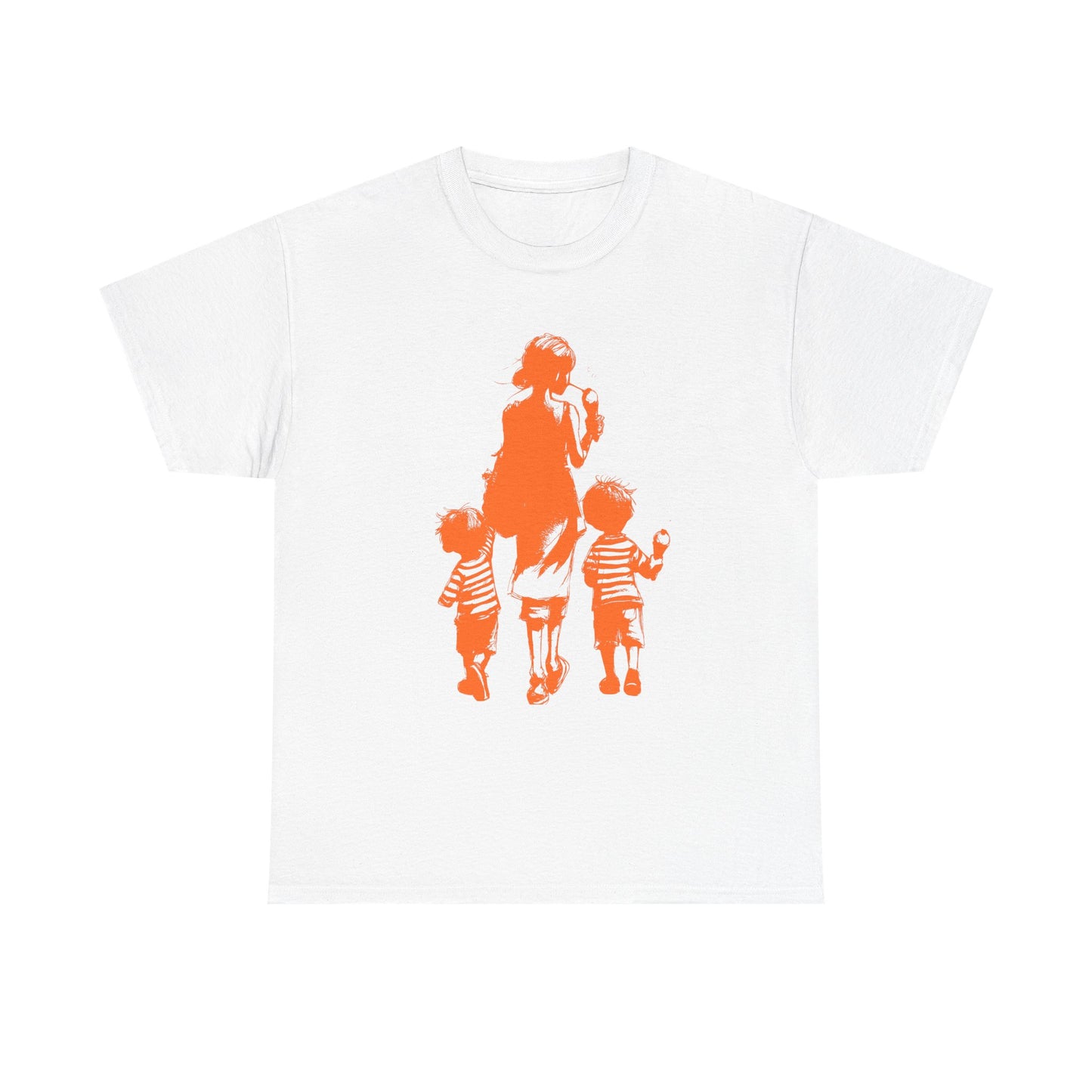 Mom Walking with Twins Ice Cream Treats Unisex Tee