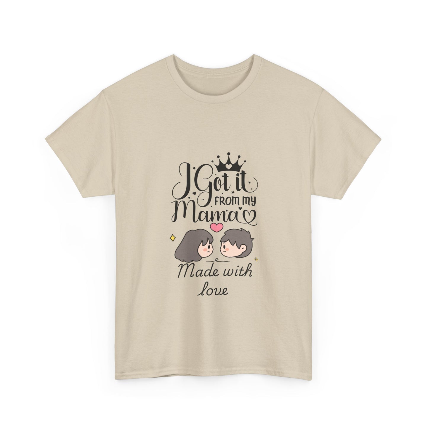 Mama Love Unisex Heavy Cotton Tee | Gift for Mom, Mother's Day, Family Bond, Cute Tee, Made with Love