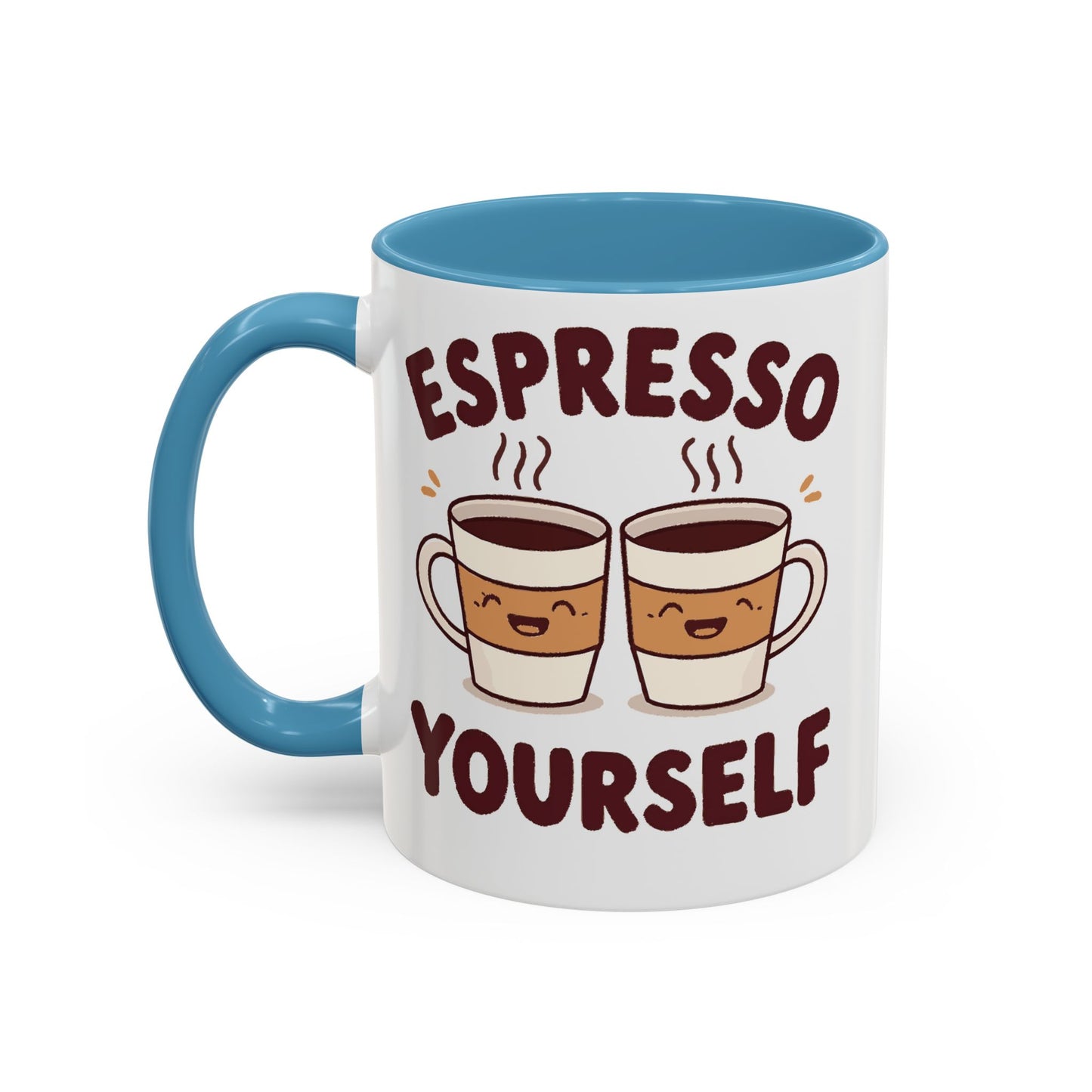 Espresso Yourself Accent Coffee Mug — Cute Coffee Pun Ceramic Mug (11/15 oz)