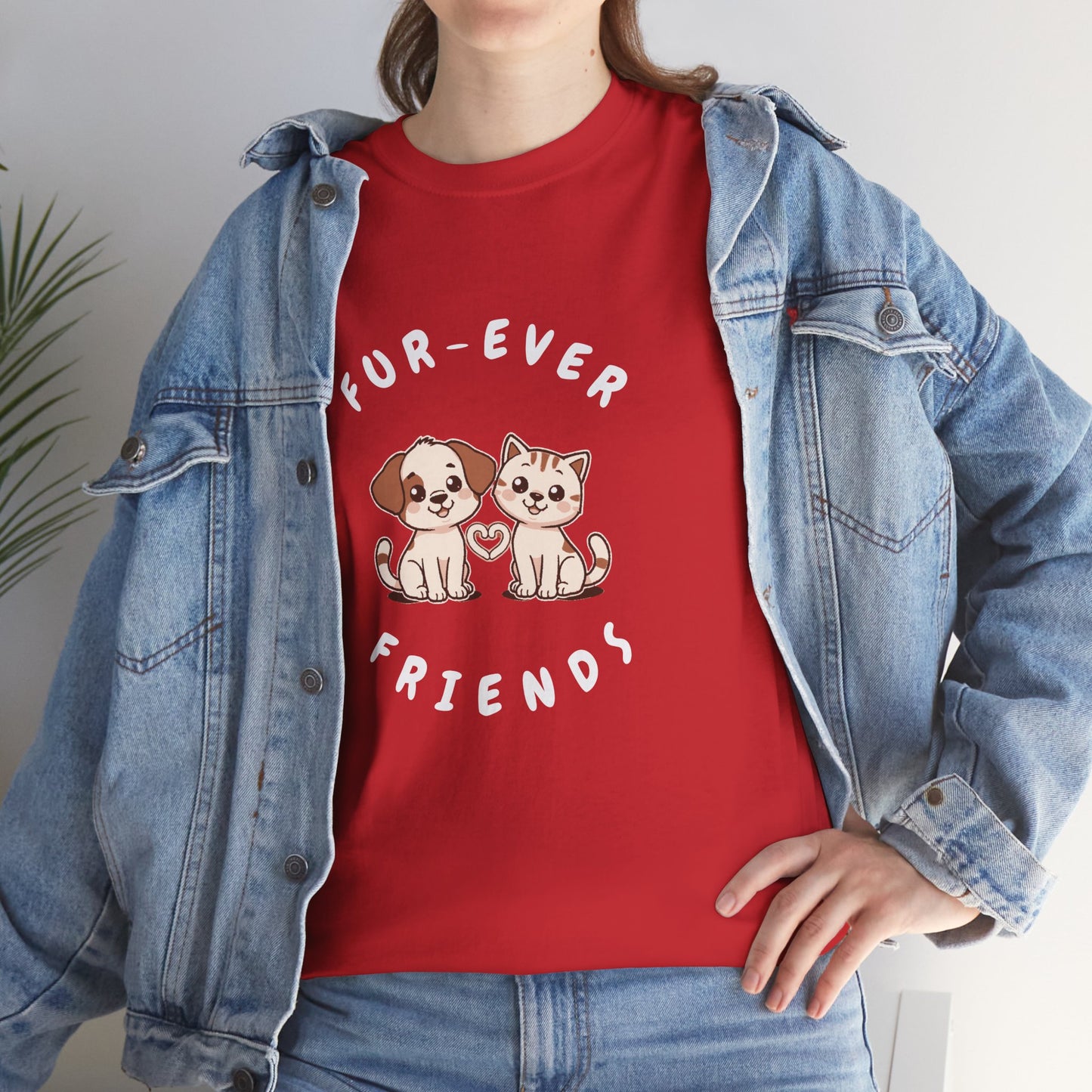 T-Shirt — “Fur-Ever Friends” Cute Puppy & Kitten Graphic Tee