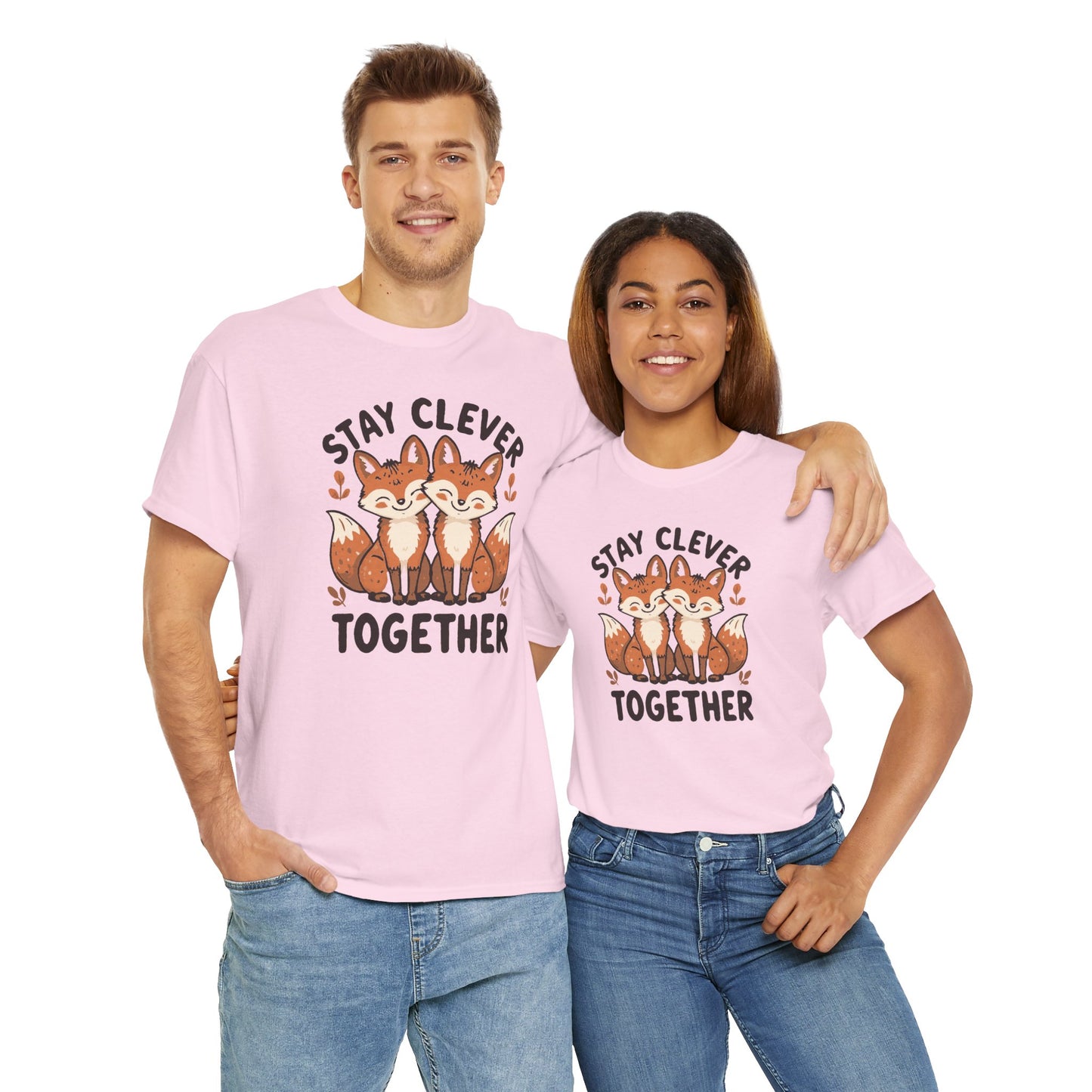 Stay Clever Together Fox T-Shirt — Cute Matching Friends Tee