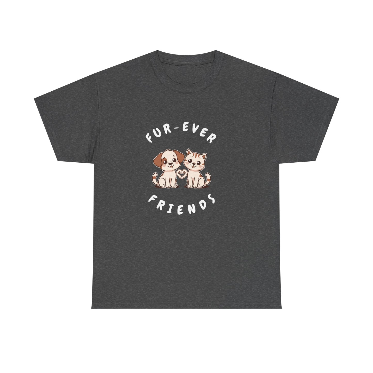 T-Shirt — “Fur-Ever Friends” Cute Puppy & Kitten Graphic Tee