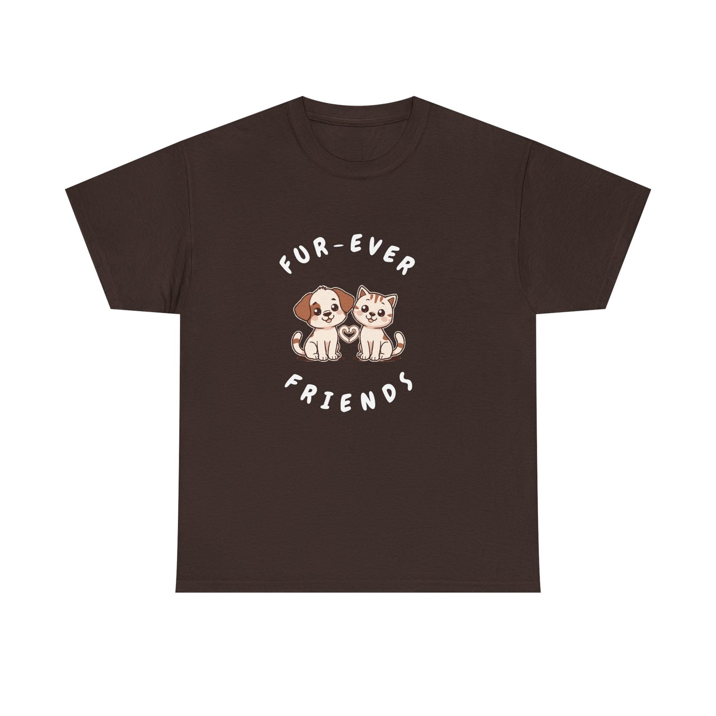 T-Shirt — “Fur-Ever Friends” Cute Puppy & Kitten Graphic Tee