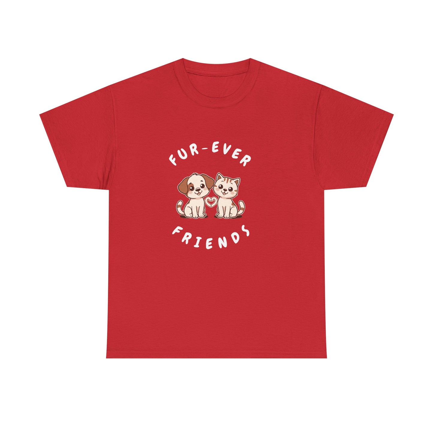 T-Shirt — “Fur-Ever Friends” Cute Puppy & Kitten Graphic Tee
