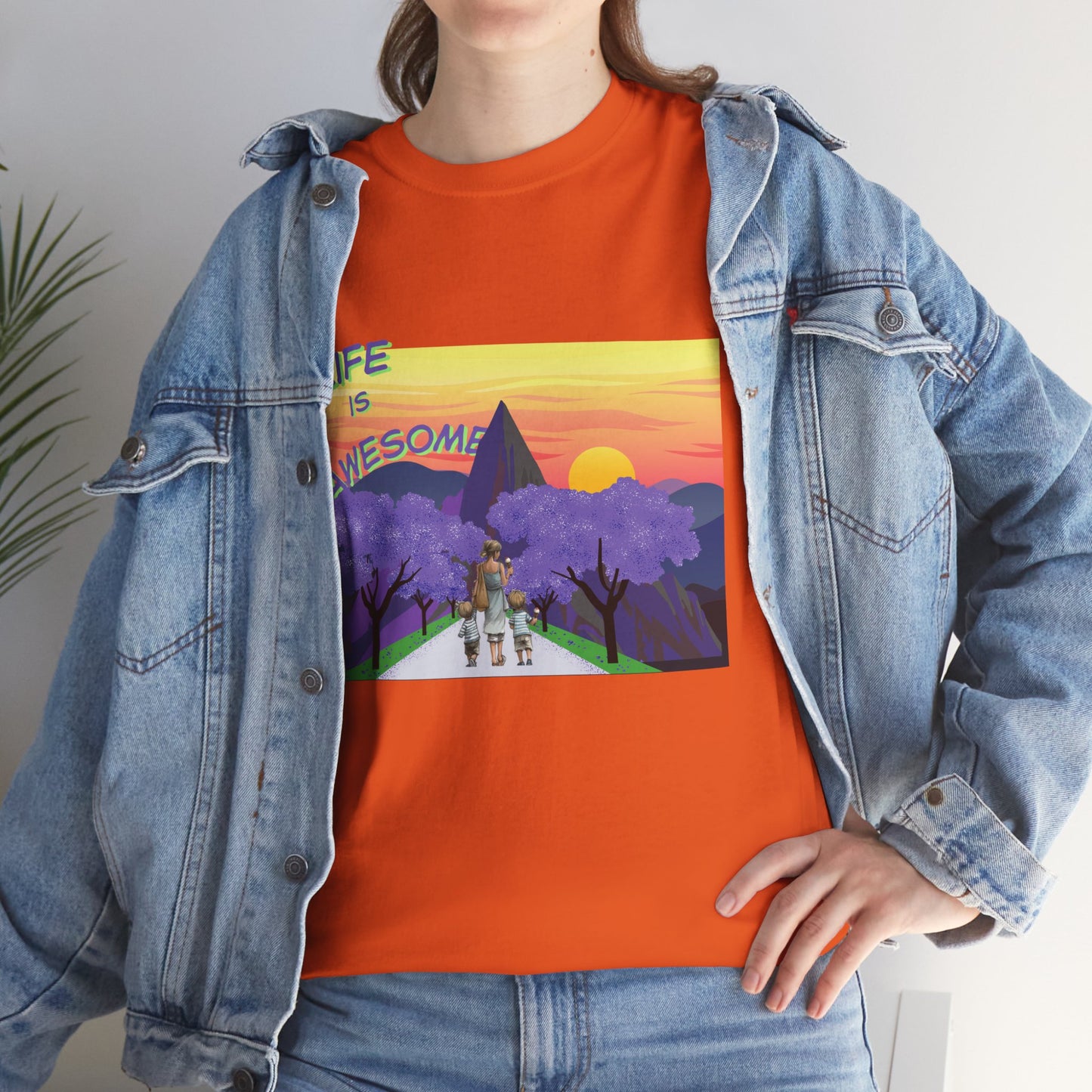 Vibrant Inspirational Tee - Life is Awesome, Unisex Cotton Shirt, Motivational Apparel, Gift for Friends, Summer Wardrobe Essential
