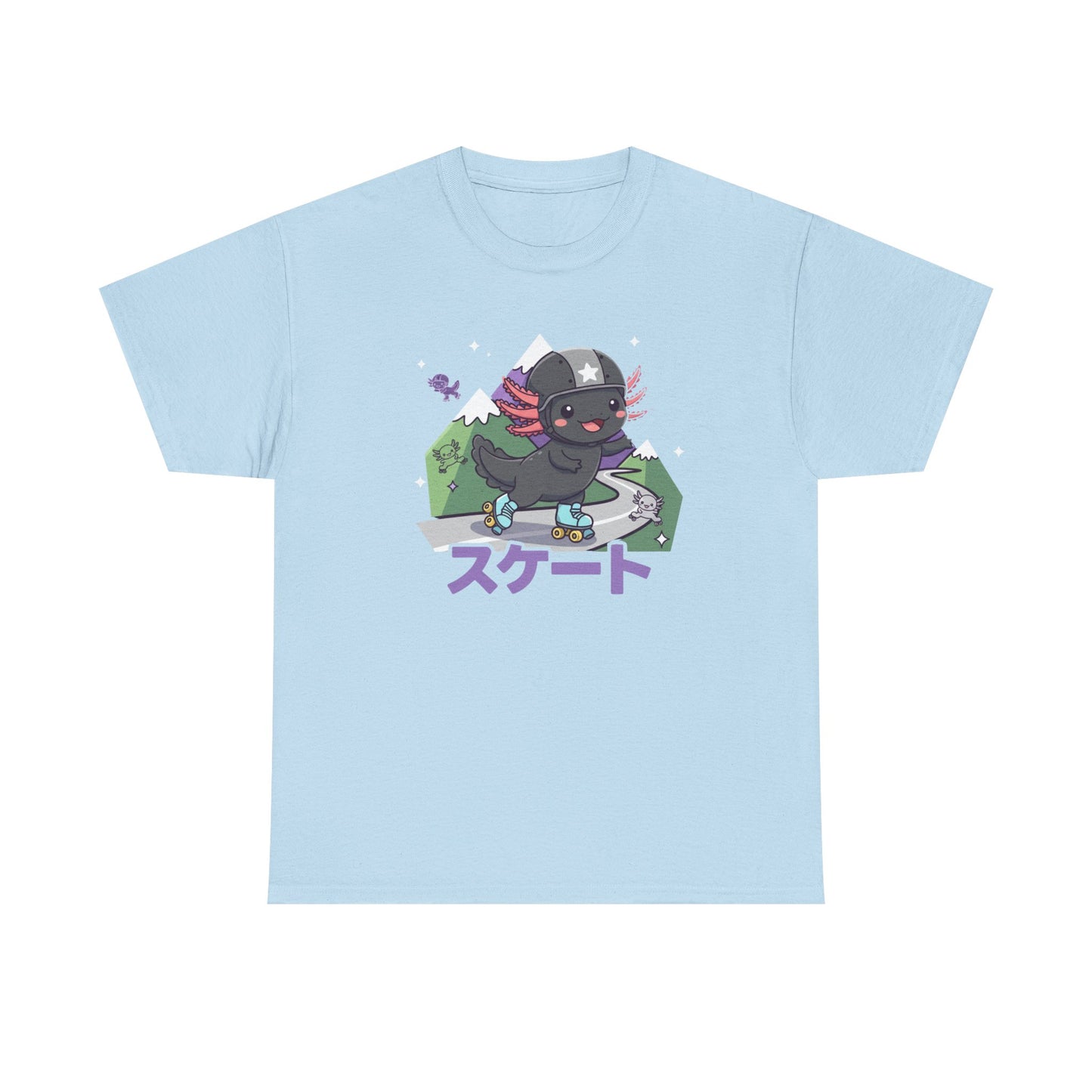 Axolotl Skate Tee — Cute Skateboarding Axolotl Graphic T-Shirt (スケート)