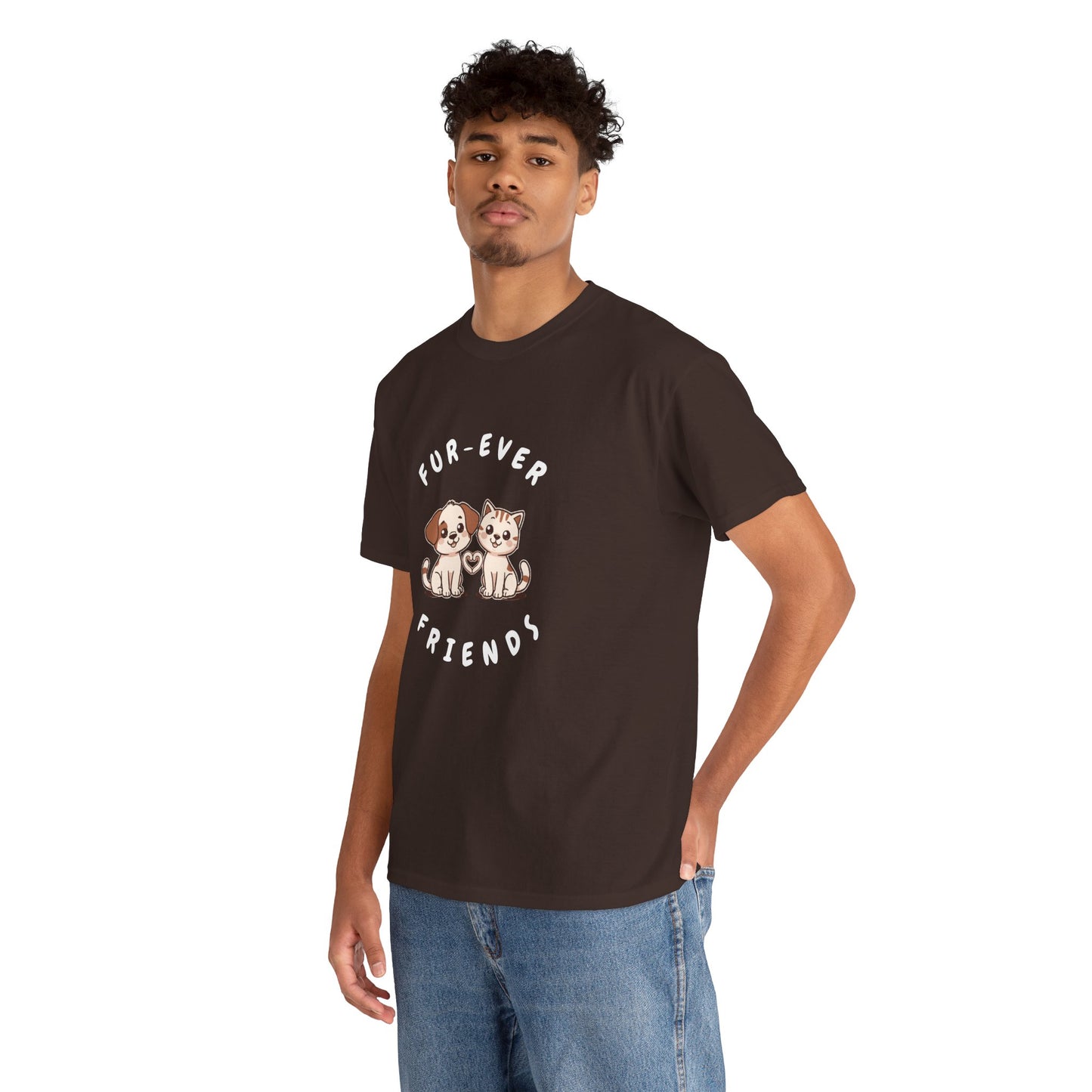 T-Shirt — “Fur-Ever Friends” Cute Puppy & Kitten Graphic Tee