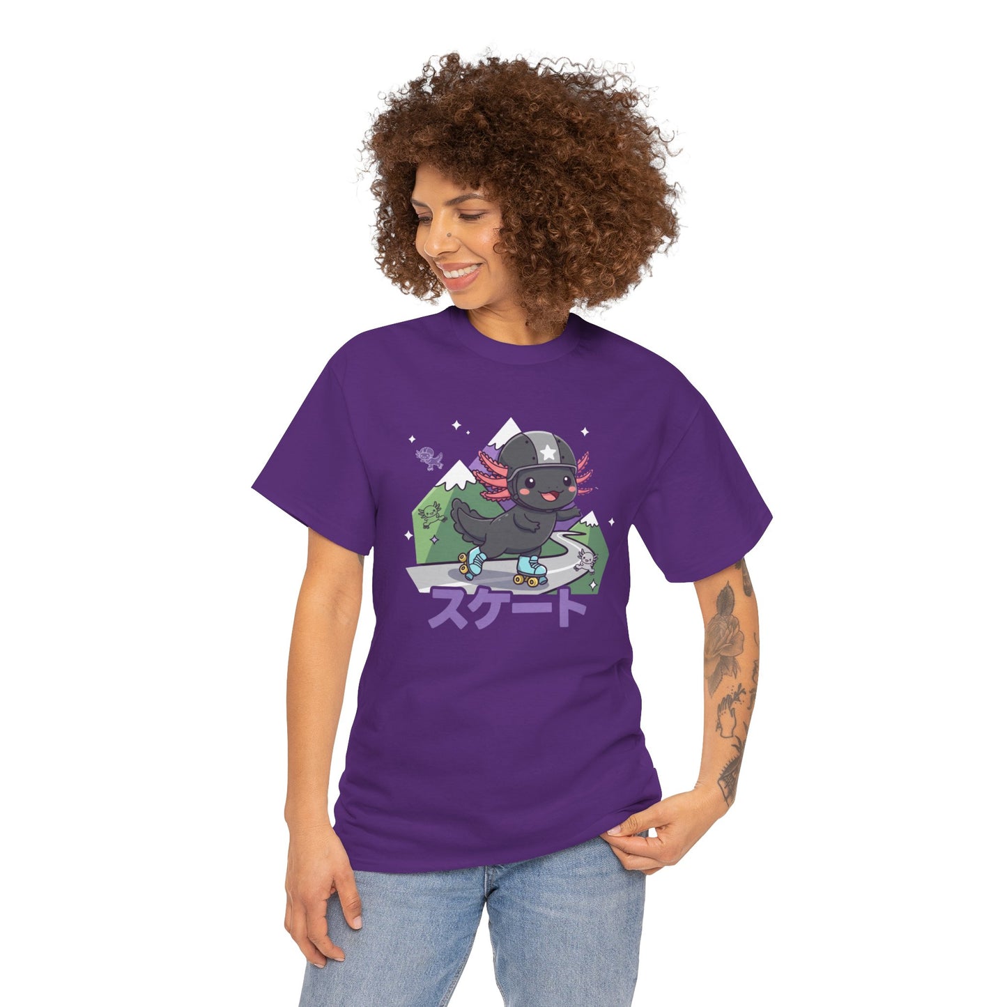 Axolotl Skate Tee — Cute Skateboarding Axolotl Graphic T-Shirt (スケート)