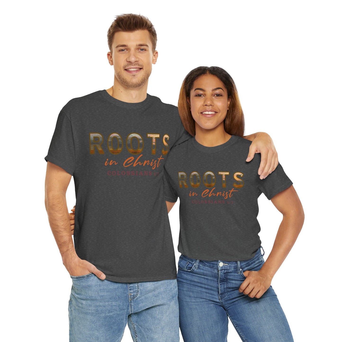 Christian Faith Roots Tee, Inspirational Shirt, Spiritual Gift, Colossians 2:7 T-Shirt, Unisex Casual Wear, Religious Apparel