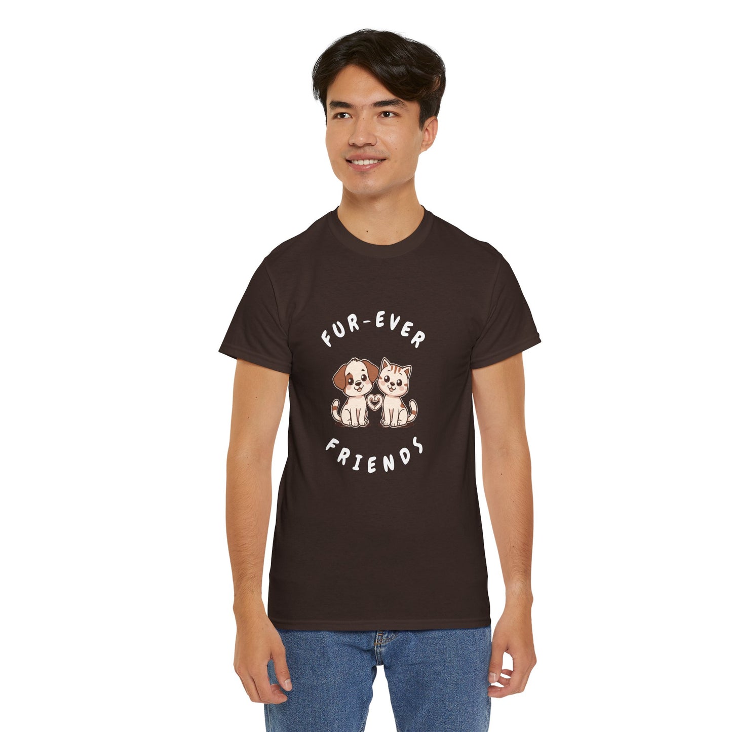T-Shirt — “Fur-Ever Friends” Cute Puppy & Kitten Graphic Tee