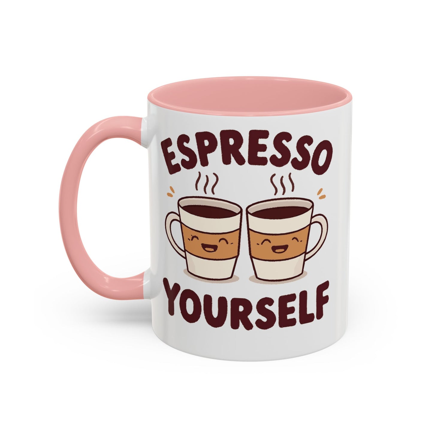 Espresso Yourself Accent Coffee Mug — Cute Coffee Pun Ceramic Mug (11/15 oz)