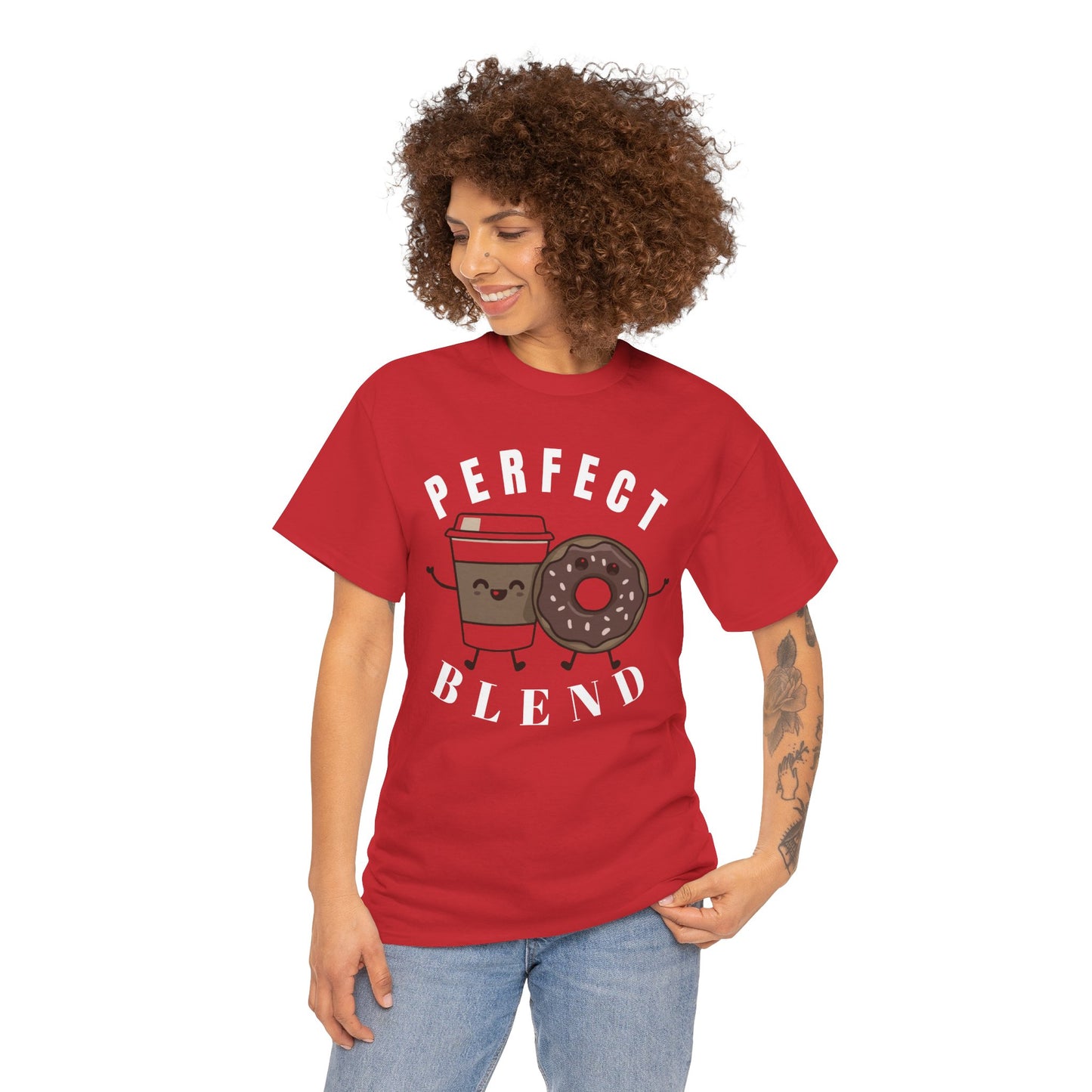 Perfect Blend Coffee & Donut Tee — Cute Matching Breakfast Graphic Shirt