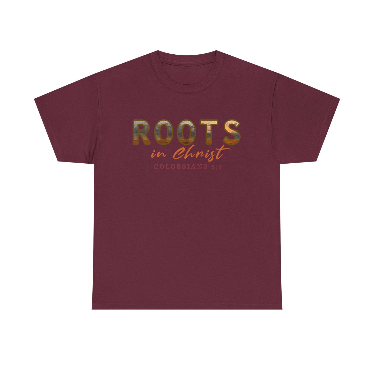 Christian Faith Roots Tee, Inspirational Shirt, Spiritual Gift, Colossians 2:7 T-Shirt, Unisex Casual Wear, Religious Apparel
