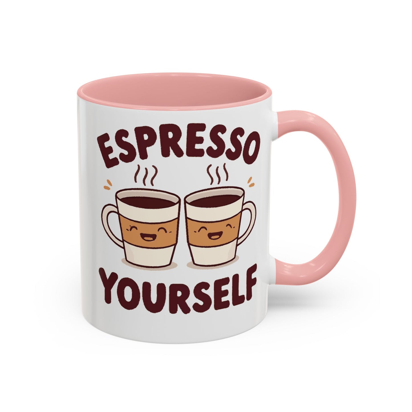 Espresso Yourself Accent Coffee Mug — Cute Coffee Pun Ceramic Mug (11/15 oz)