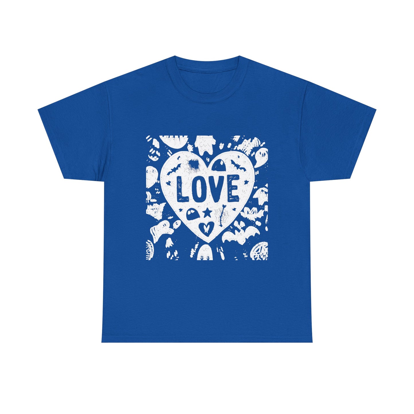 Love Heart Graphic Unisex Cotton Tee, Casual Wear, Gifts for Couples, Valentine's Day, Everyday Comfort, Trendy Style