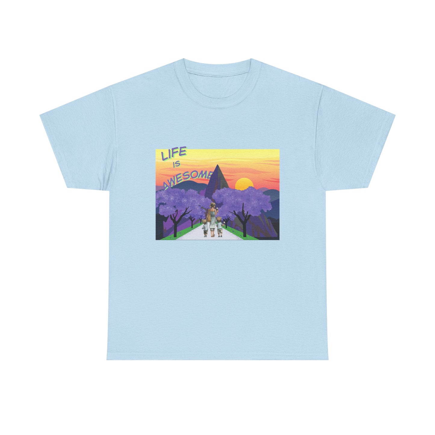 Vibrant Inspirational Tee - Life is Awesome, Unisex Cotton Shirt, Motivational Apparel, Gift for Friends, Summer Wardrobe Essential