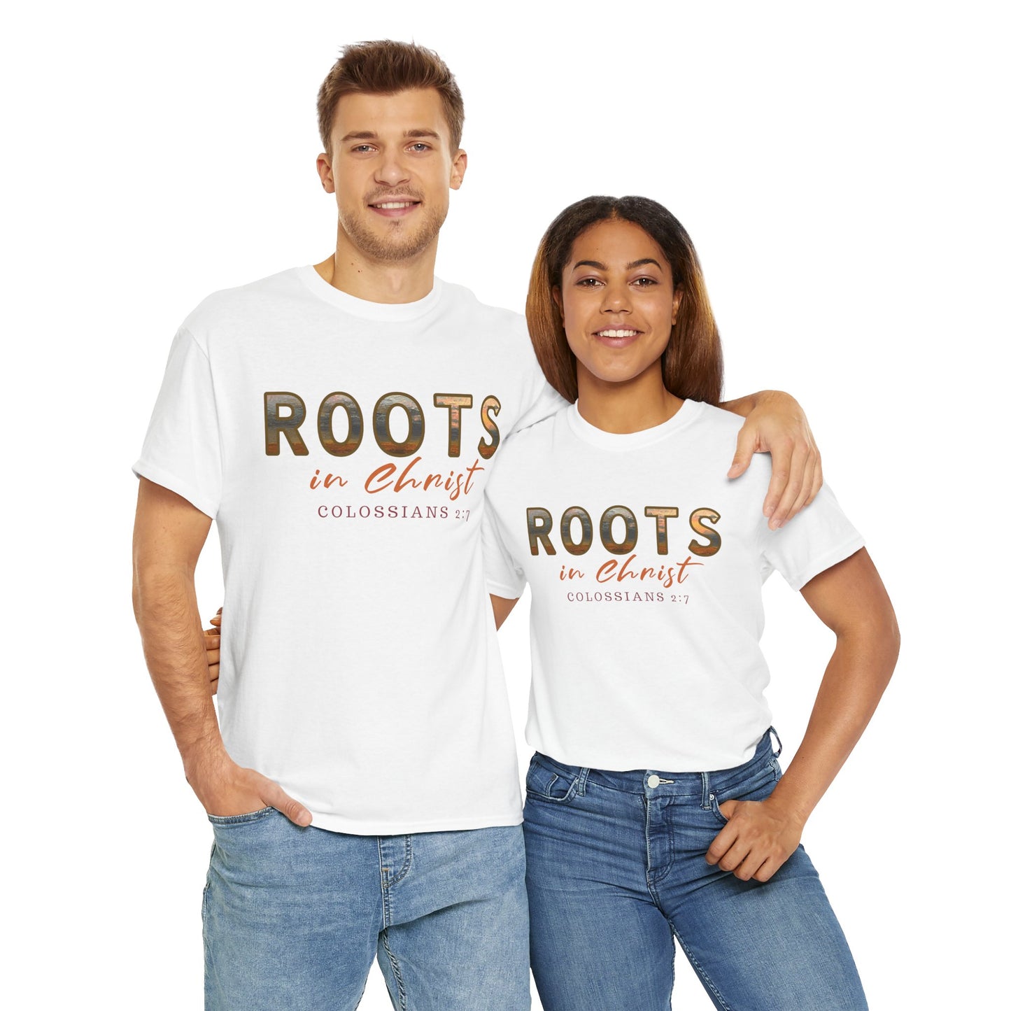 Christian Faith Roots Tee, Inspirational Shirt, Spiritual Gift, Colossians 2:7 T-Shirt, Unisex Casual Wear, Religious Apparel