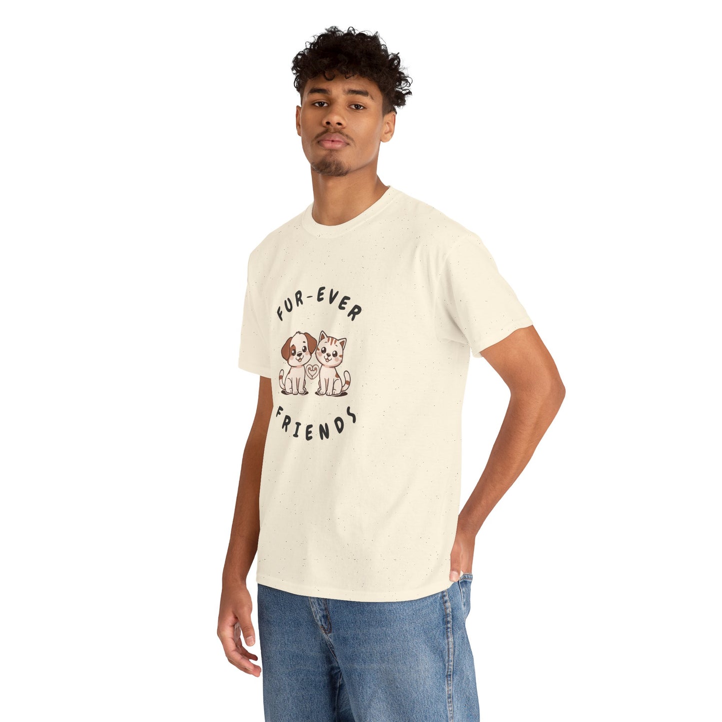 T-Shirt — “Fur-Ever Friends” Cute Puppy & Kitten Graphic Tee