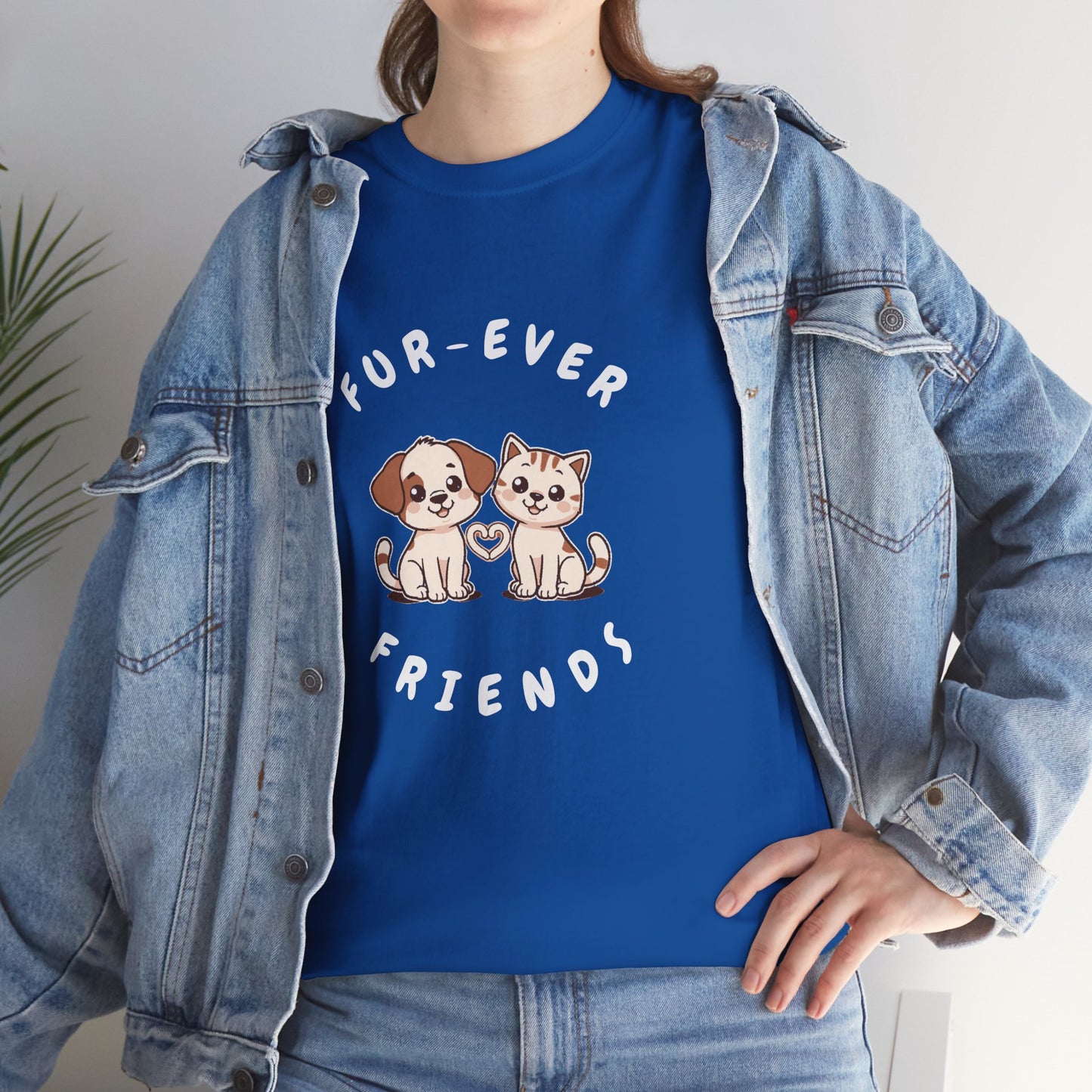 T-Shirt — “Fur-Ever Friends” Cute Puppy & Kitten Graphic Tee