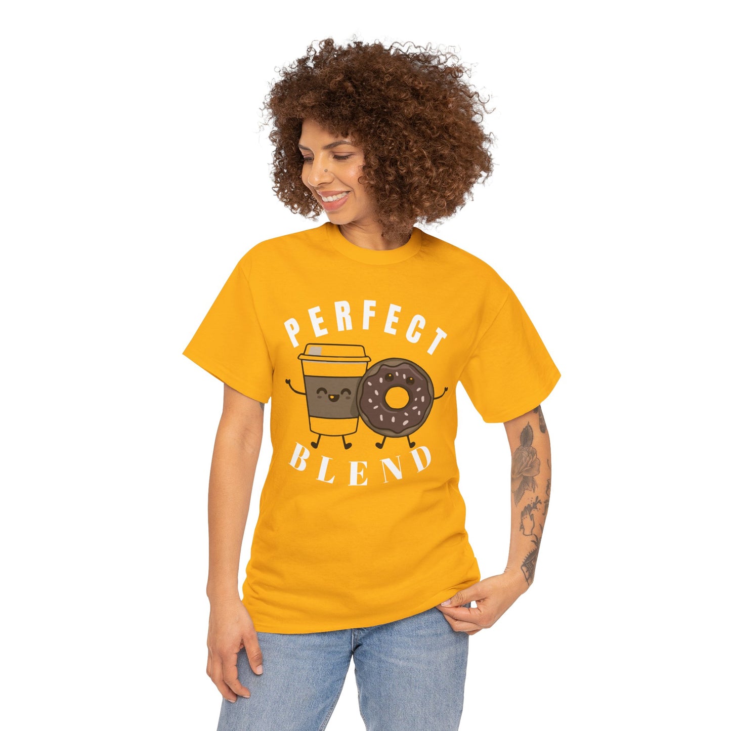 Perfect Blend Coffee & Donut Tee — Cute Matching Breakfast Graphic Shirt