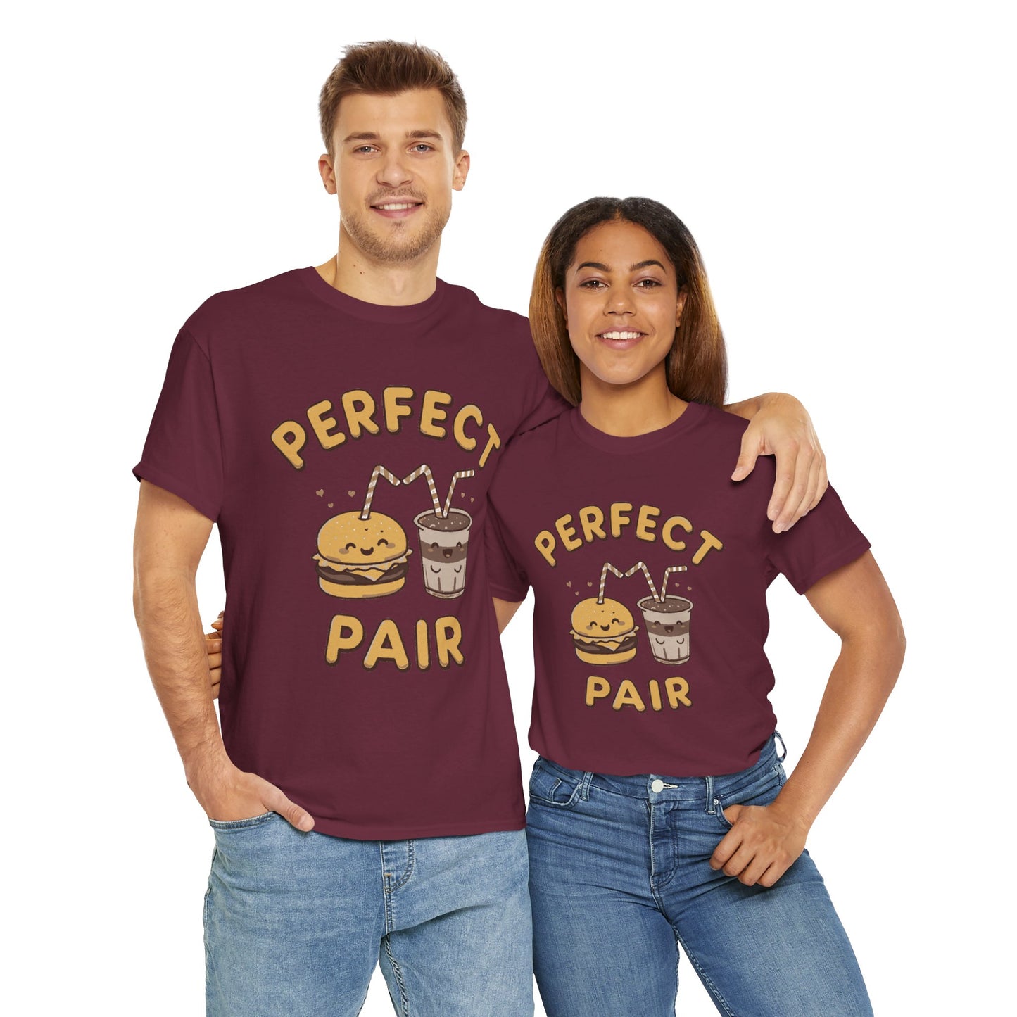 Perfect Pair Cheeseburger & Soda T-Shirt — Cute Matching Food Tee