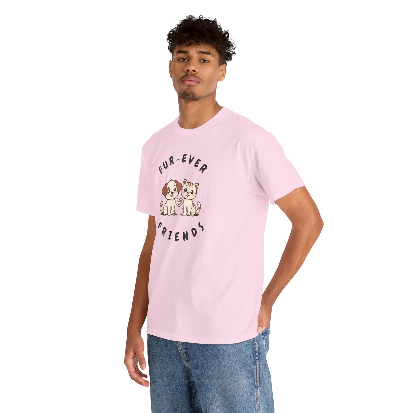 T-Shirt — “Fur-Ever Friends” Cute Puppy & Kitten Graphic Tee