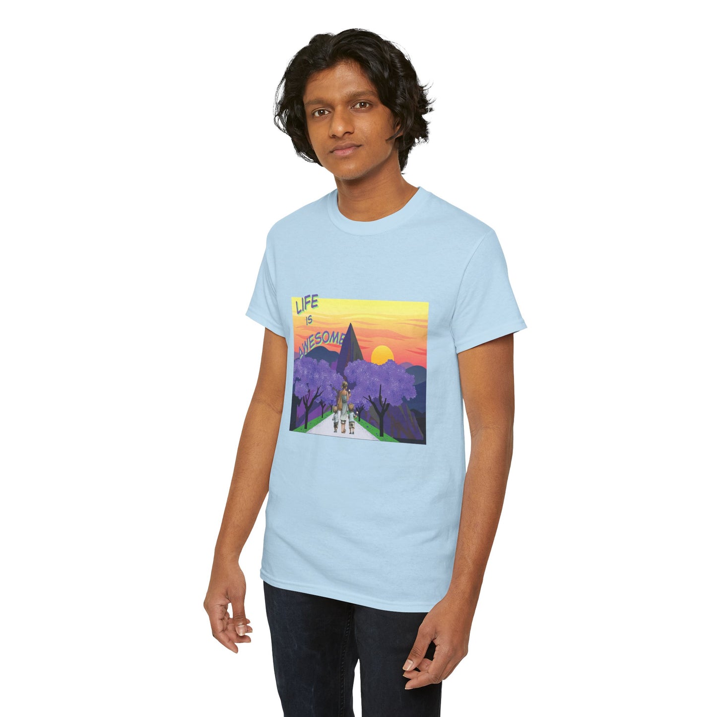 Vibrant Inspirational Tee - Life is Awesome, Unisex Cotton Shirt, Motivational Apparel, Gift for Friends, Summer Wardrobe Essential