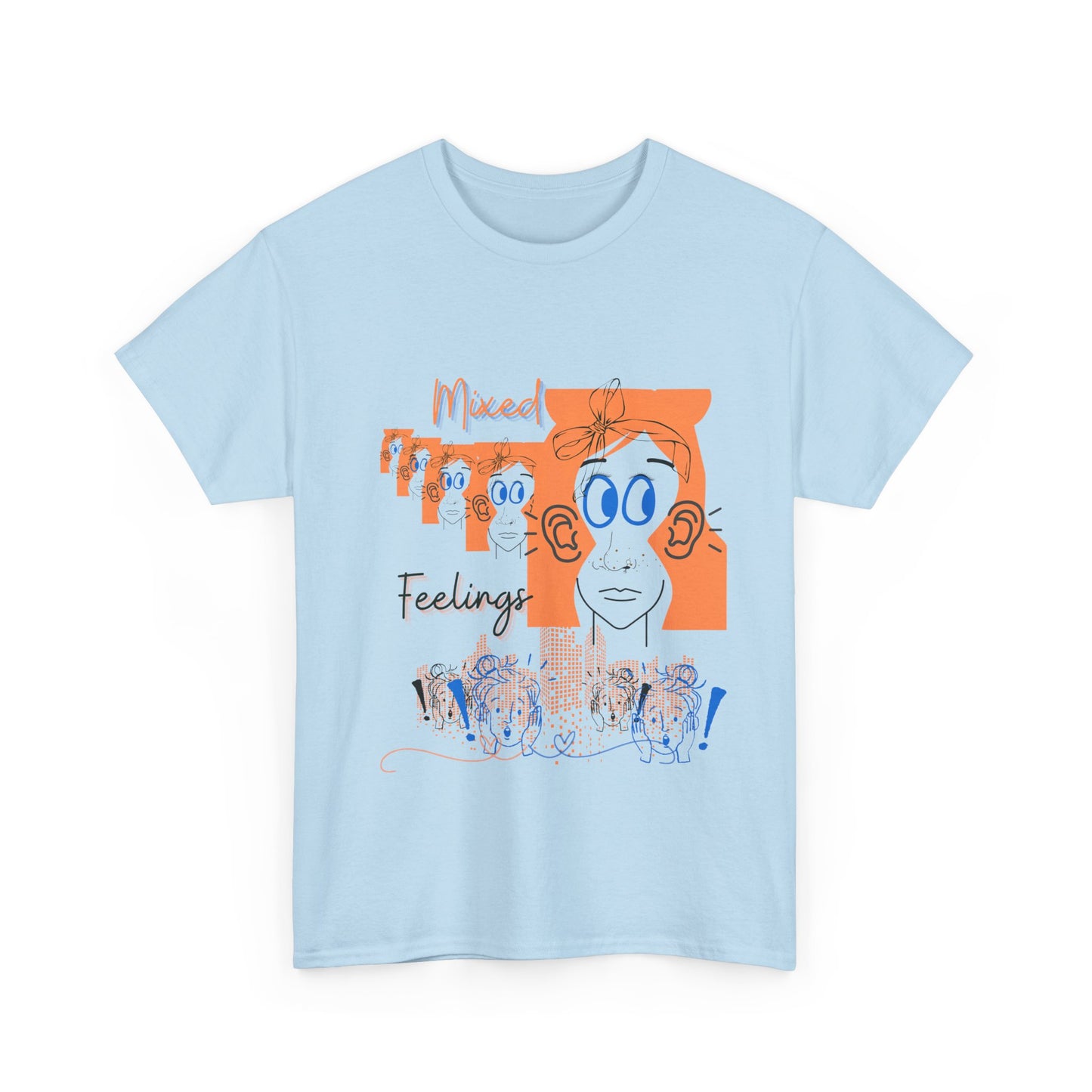 Emotional Expression Unisex Heavy Cotton Tee, Feelings Graphic Shirt, Casual Wear, Gift for Him or Her, Birthday, Self-Care, Art Tee