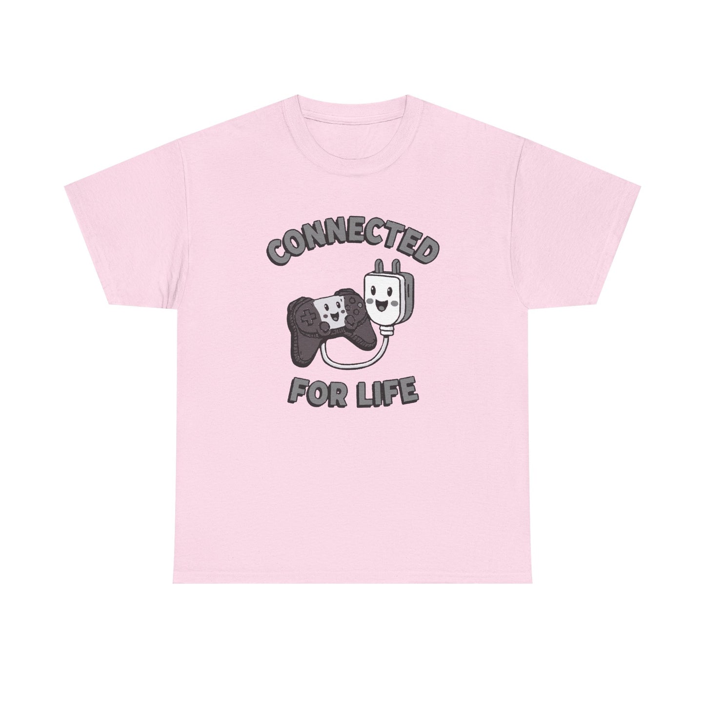 Connected For Life Tee — Retro Gamer Controller & Plug Graphic T-Shirt