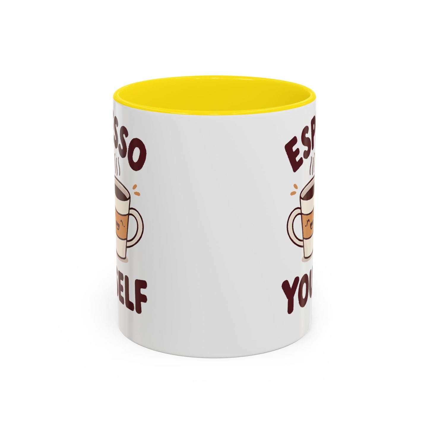 Espresso Yourself Accent Coffee Mug — Cute Coffee Pun Ceramic Mug (11/15 oz)