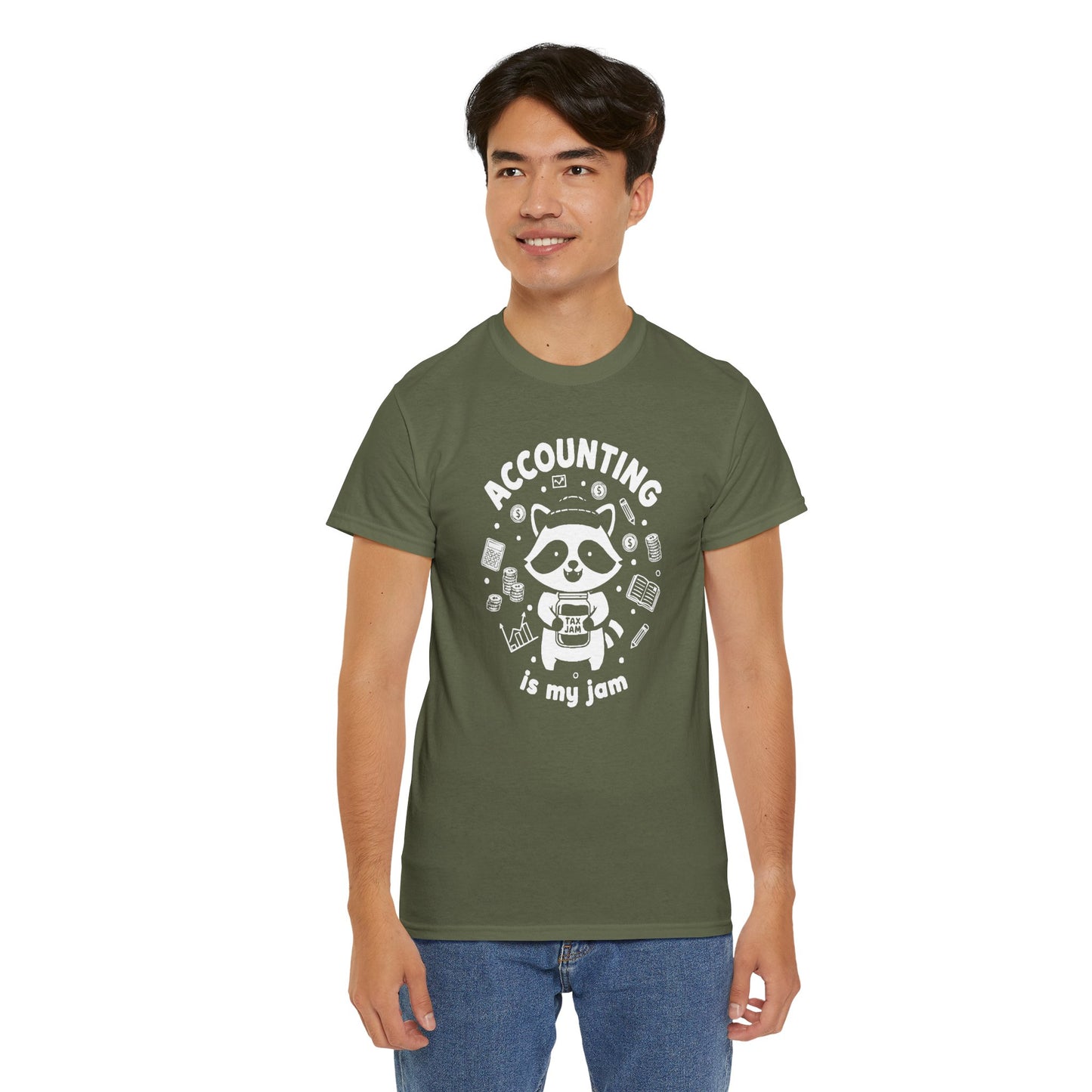 Accounting Is My Jam T-Shirt — Cute Raccoon Accountant Graphic Tee