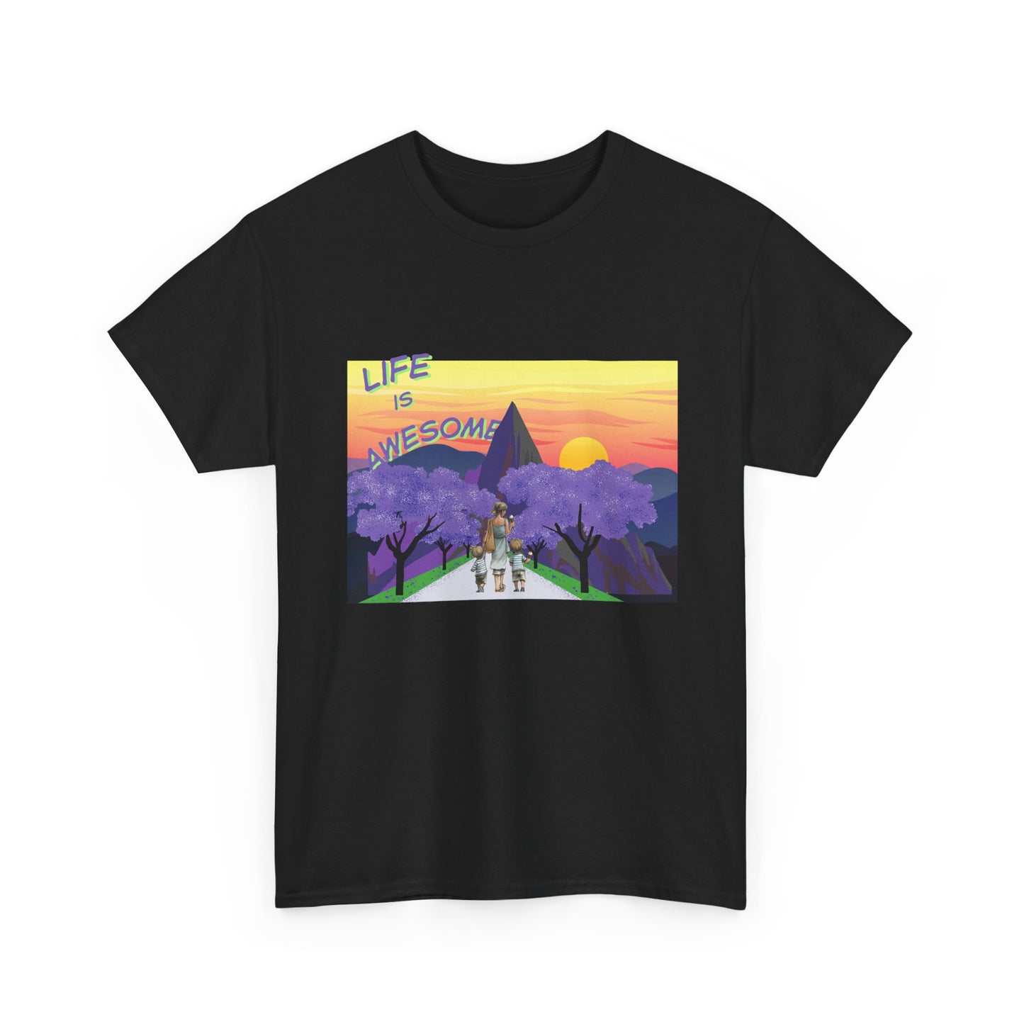 Vibrant Inspirational Tee - Life is Awesome, Unisex Cotton Shirt, Motivational Apparel, Gift for Friends, Summer Wardrobe Essential