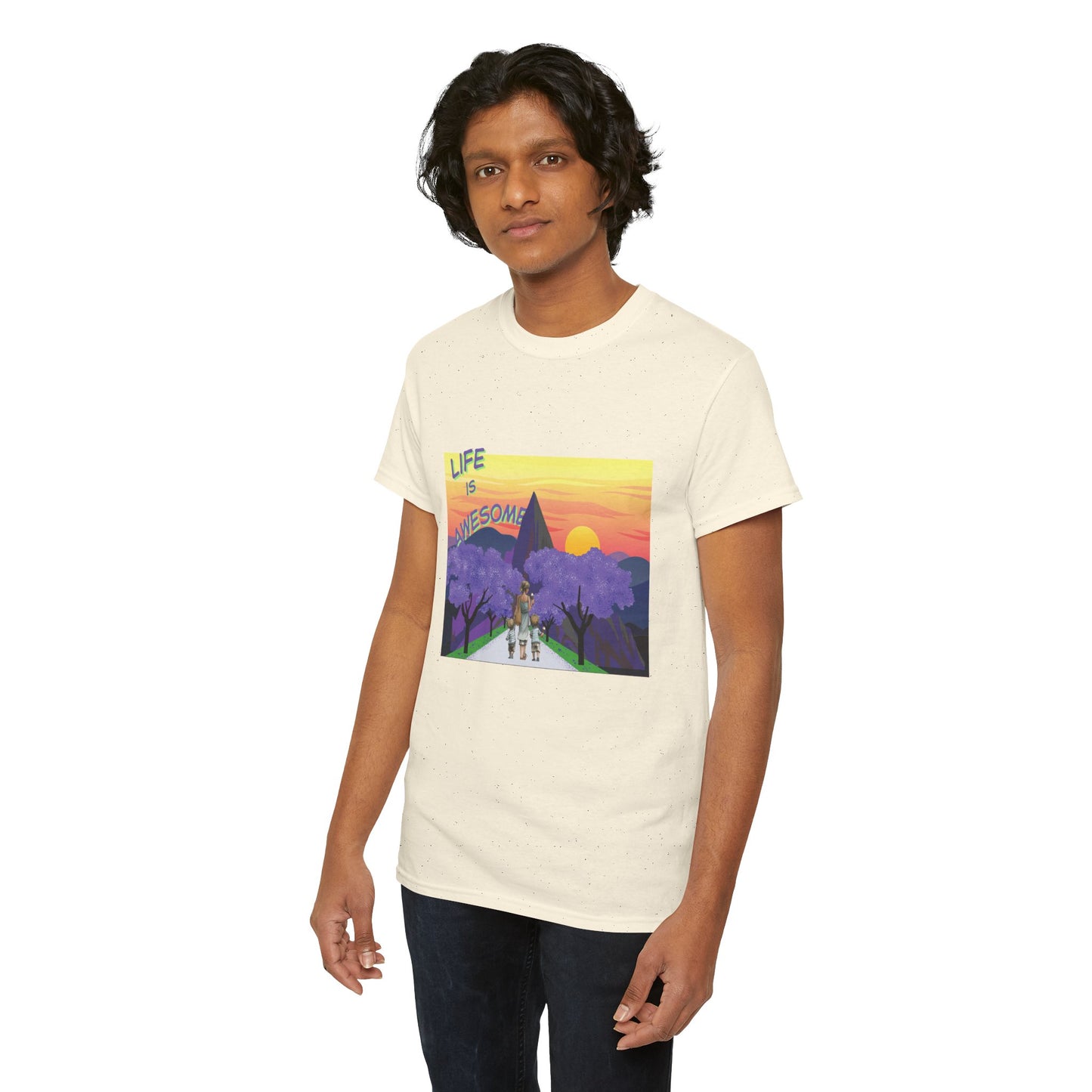 Vibrant Inspirational Tee - Life is Awesome, Unisex Cotton Shirt, Motivational Apparel, Gift for Friends, Summer Wardrobe Essential