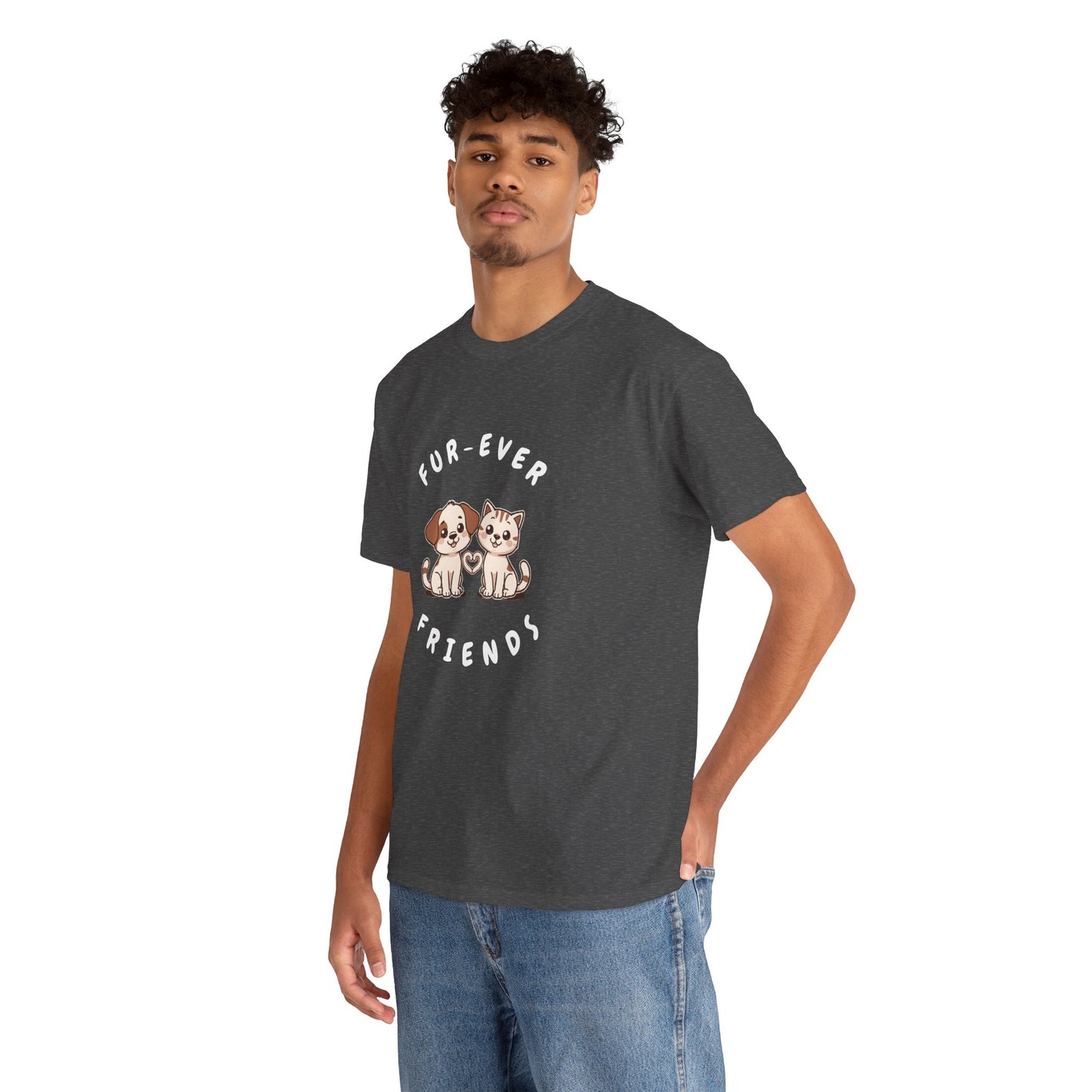 T-Shirt — “Fur-Ever Friends” Cute Puppy & Kitten Graphic Tee