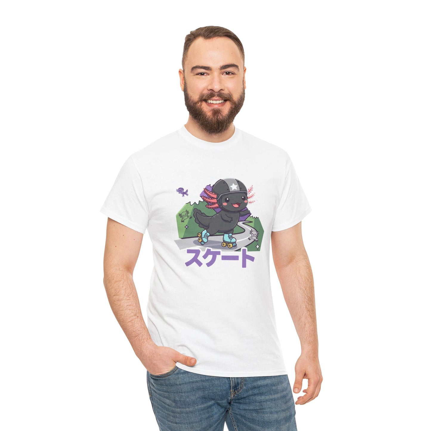Axolotl Skate Tee — Cute Skateboarding Axolotl Graphic T-Shirt (スケート)