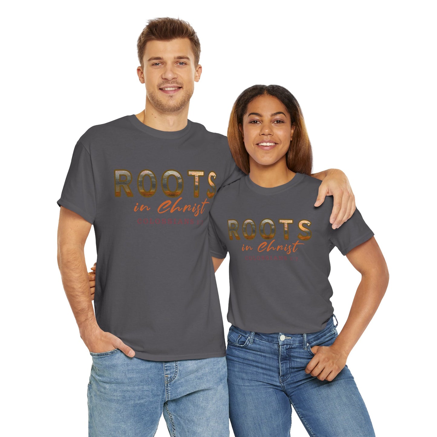 Christian Faith Roots Tee, Inspirational Shirt, Spiritual Gift, Colossians 2:7 T-Shirt, Unisex Casual Wear, Religious Apparel