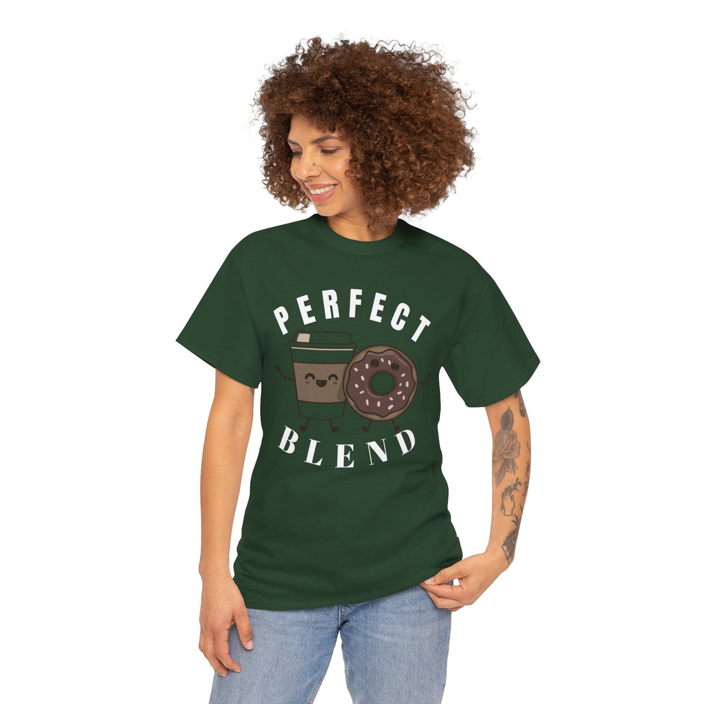 Perfect Blend Coffee & Donut Tee — Cute Matching Breakfast Graphic Shirt