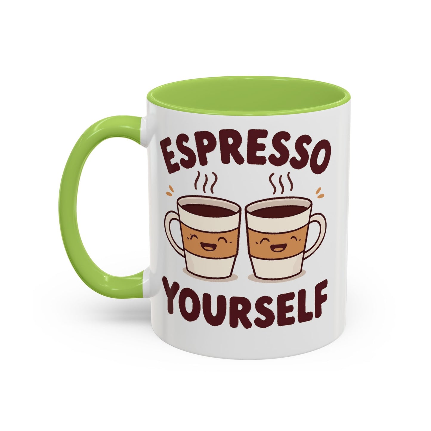 Espresso Yourself Accent Coffee Mug — Cute Coffee Pun Ceramic Mug (11/15 oz)
