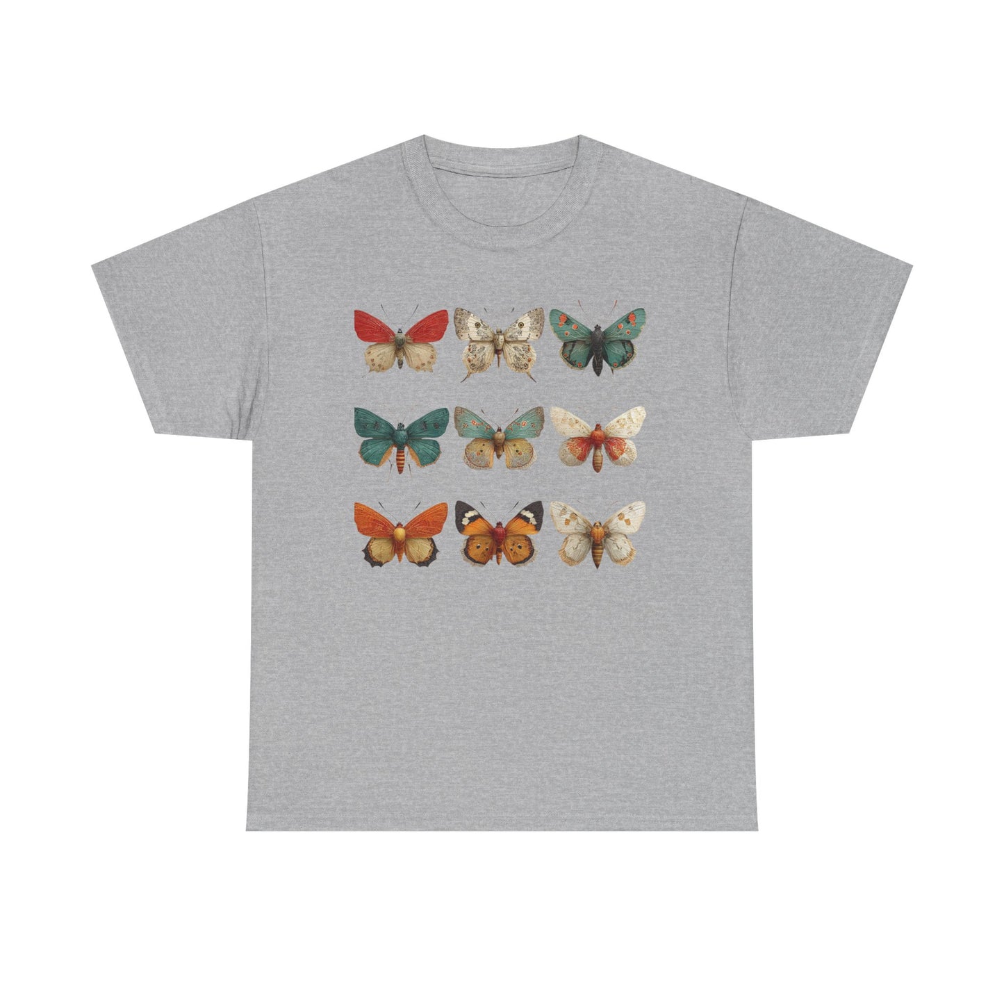 Butterfly Garden Unisex Tee, Nature Lover Shirt, Boho Style Cotton Tee, Gifts for Her, Summer Fashion, Vintage Butterfly Design