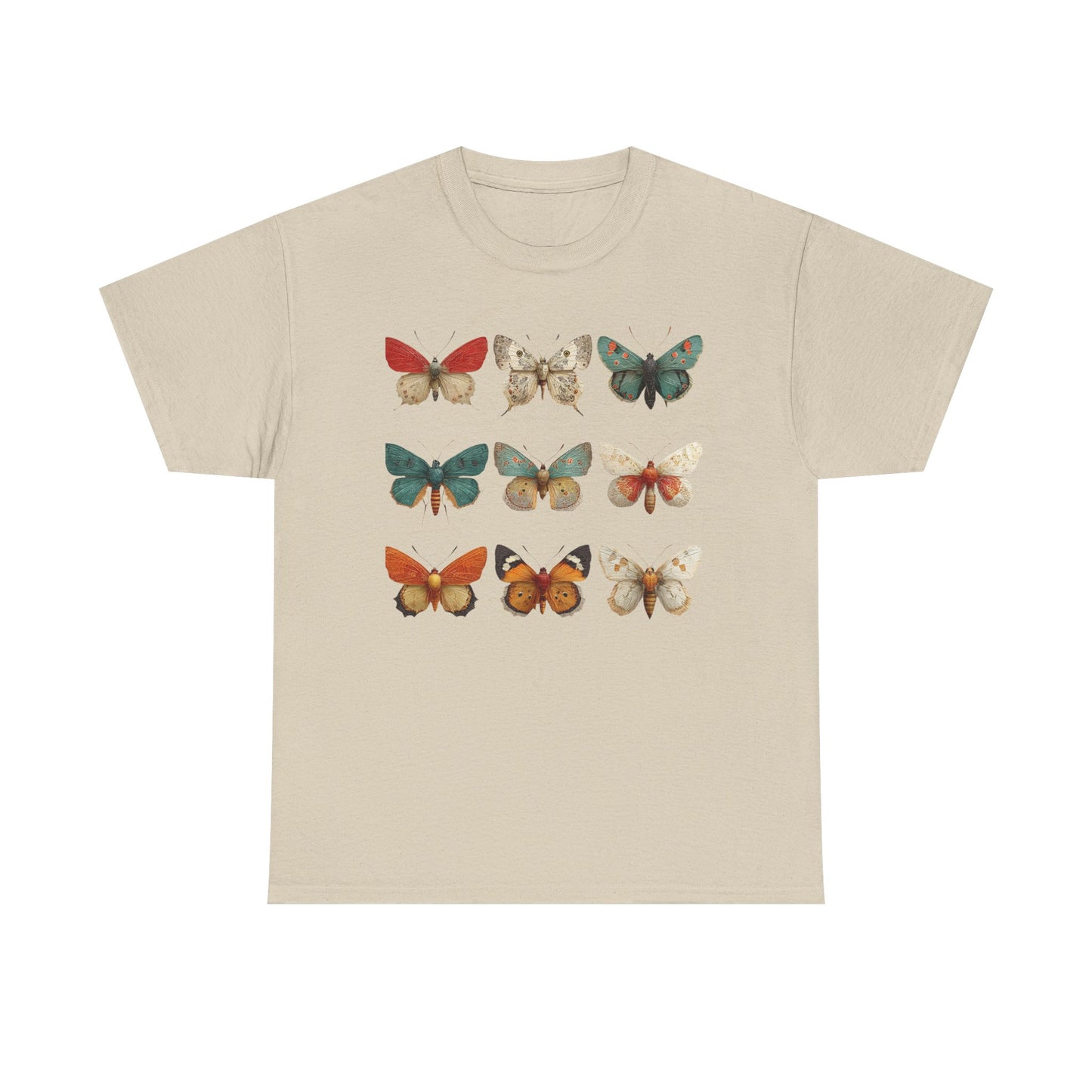 Butterfly Garden Unisex Tee, Nature Lover Shirt, Boho Style Cotton Tee, Gifts for Her, Summer Fashion, Vintage Butterfly Design