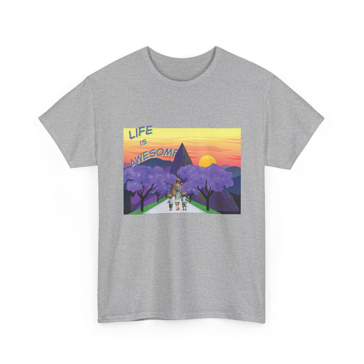 Vibrant Inspirational Tee - Life is Awesome, Unisex Cotton Shirt, Motivational Apparel, Gift for Friends, Summer Wardrobe Essential