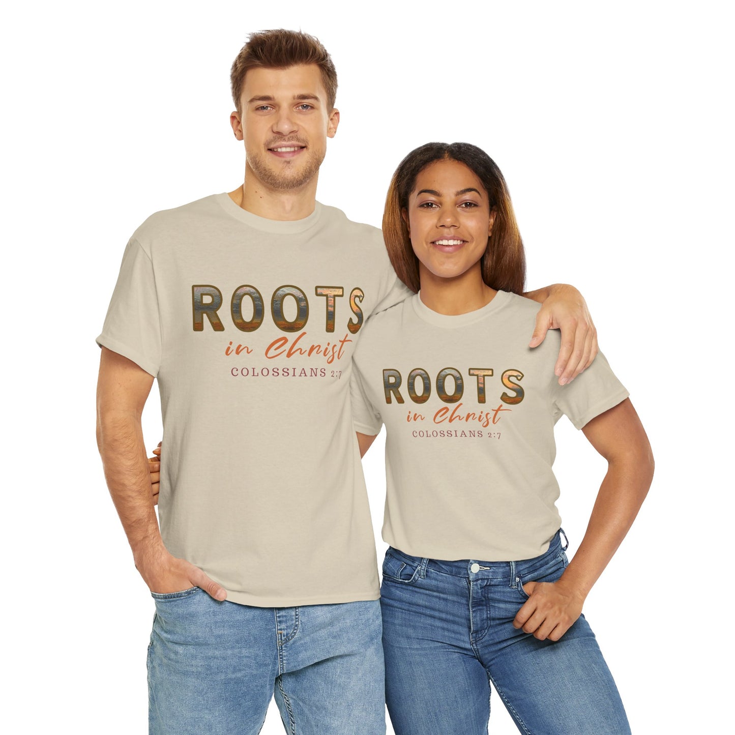 Christian Faith Roots Tee, Inspirational Shirt, Spiritual Gift, Colossians 2:7 T-Shirt, Unisex Casual Wear, Religious Apparel