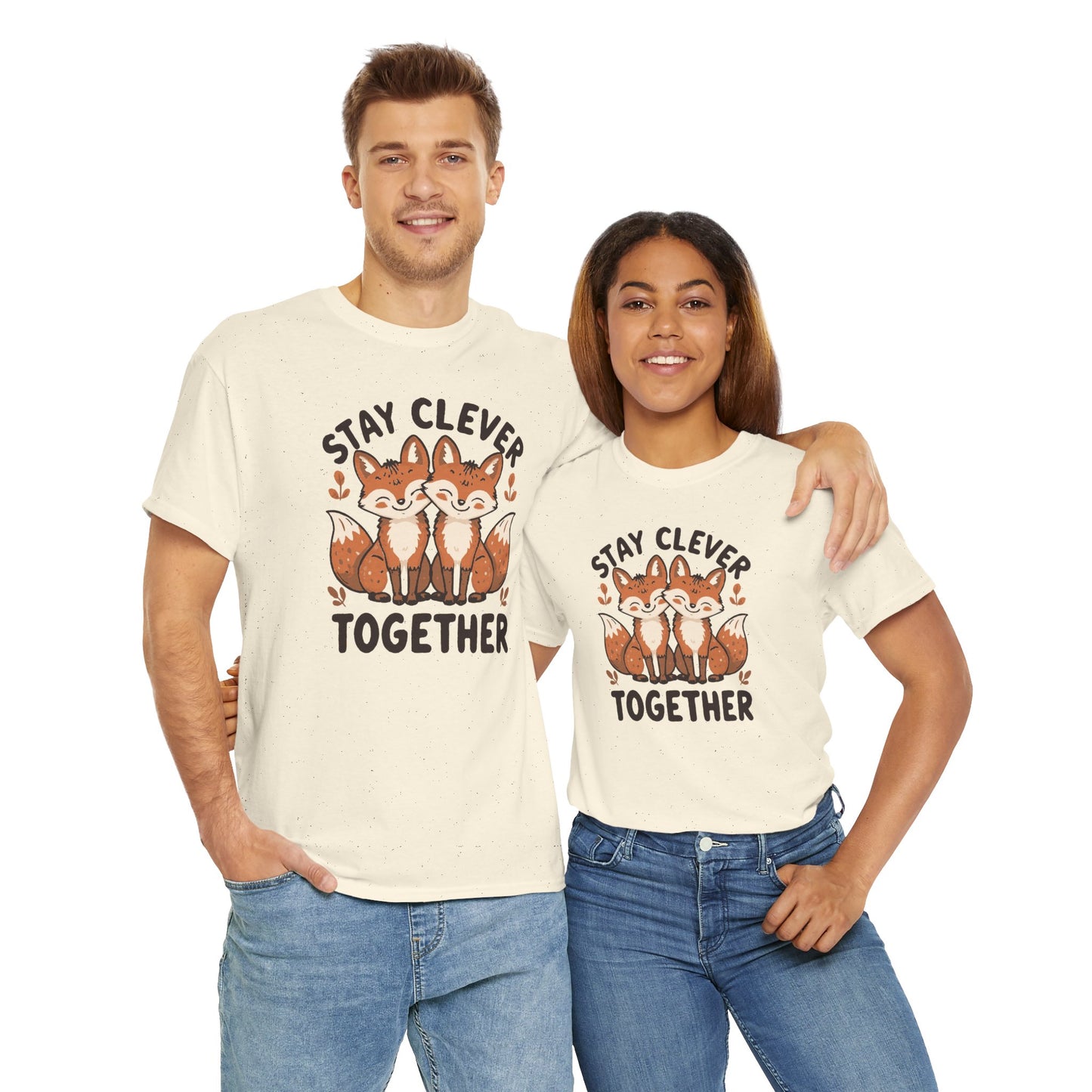 Stay Clever Together Fox T-Shirt — Cute Matching Friends Tee